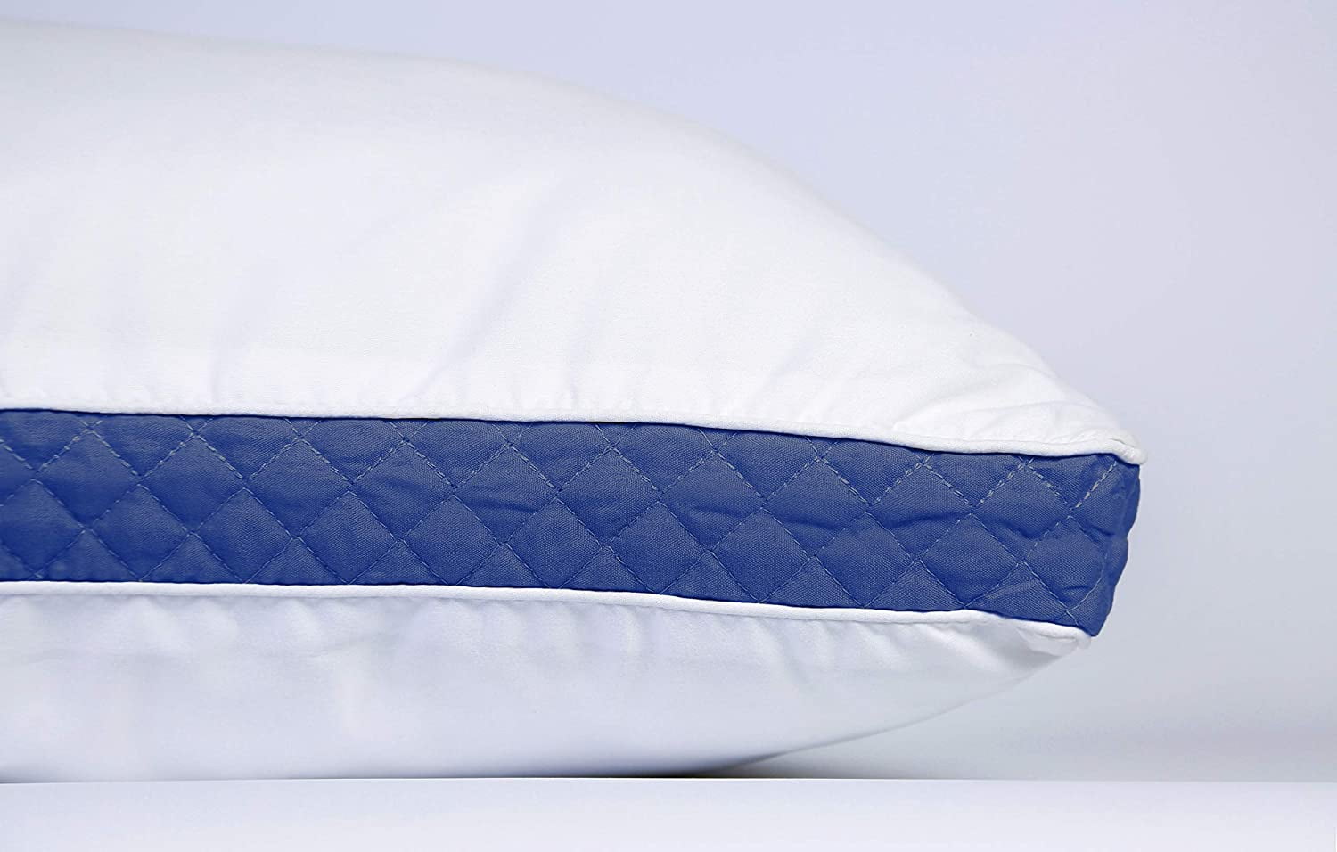 Hotel Collection Gusseted Quilted Bed Pillows - Set of 2 Premium Bed Pillows for Side Sleepers and Back Sleepers - 2 Pack (King Size, Na - Hotel Quality Plush Sleeping Pillows Detail