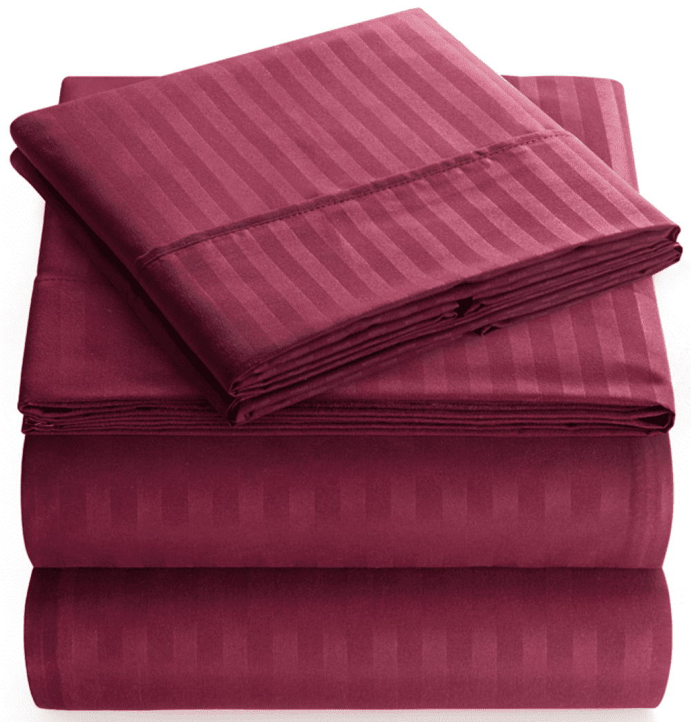 Ultra-Soft Bedding Set with Flat Sheet, Fitted Bed Sheet & Pillowcases, Full Burgundy - Premium Ultra-Soft Pillowcase Pair for Sleeping - Default Title
