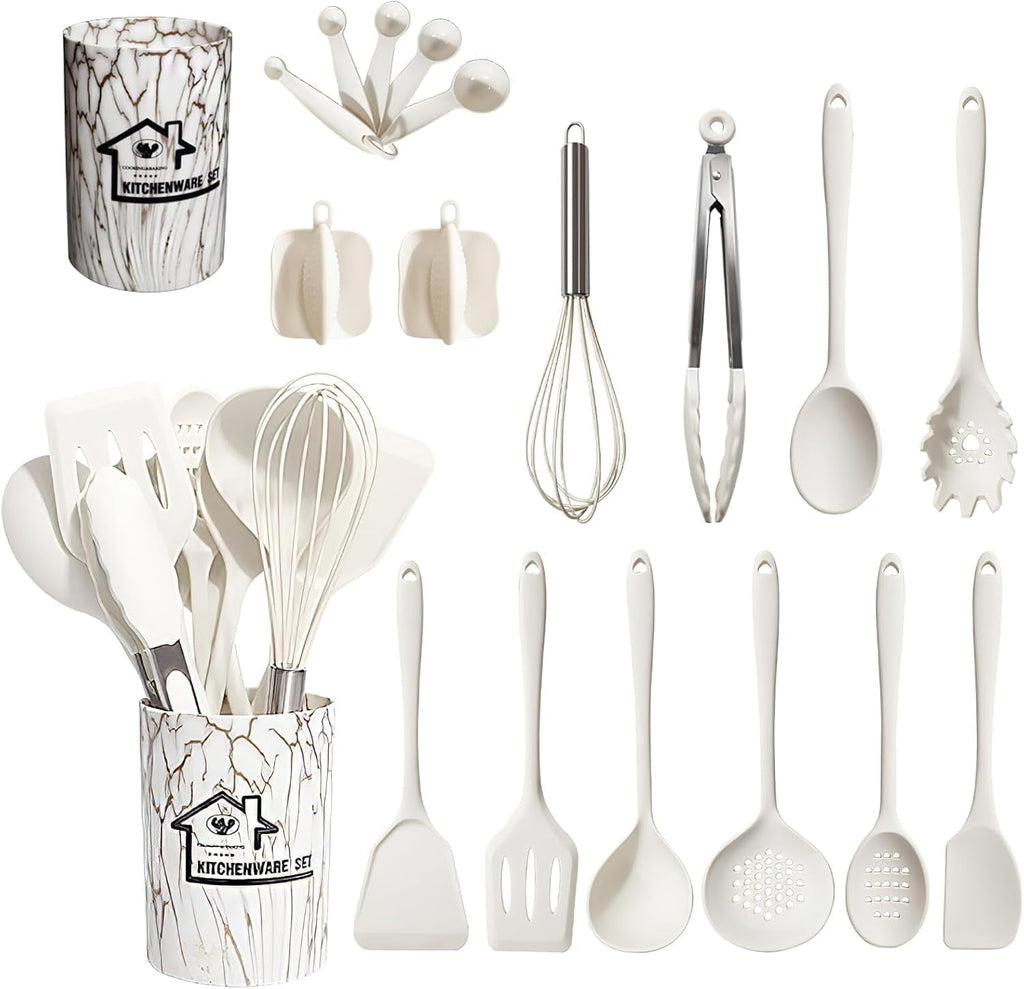 Professional Grade Silicone Cooking Utensils Set - 446°F Heat Resistant Kitchen Utensils,Turner Tongs,Spatula,Spoon,Brush,Whisk,Kitchen ... - Heavy Duty Stainless Steel Kitchen Shears - Default Title