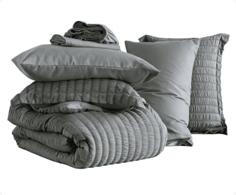 All-Season 7 Piece Queen Comforter Set, Bed in a Bag with Sheets, Pillowcases & Shams, All Season Soft Bedding, Cozy and Lightwe... - Luxurious Quilted Duvet Cover Set Detail