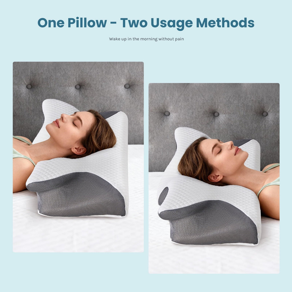 Hotel Collection Cervical Pillow for Pain Relief, Ergonomic Side Sleeper Pillow for Orthopedic Contour Support for Bed Sleeping, Memor... - Hotel Quality Plush Sleeping Pillows Detail