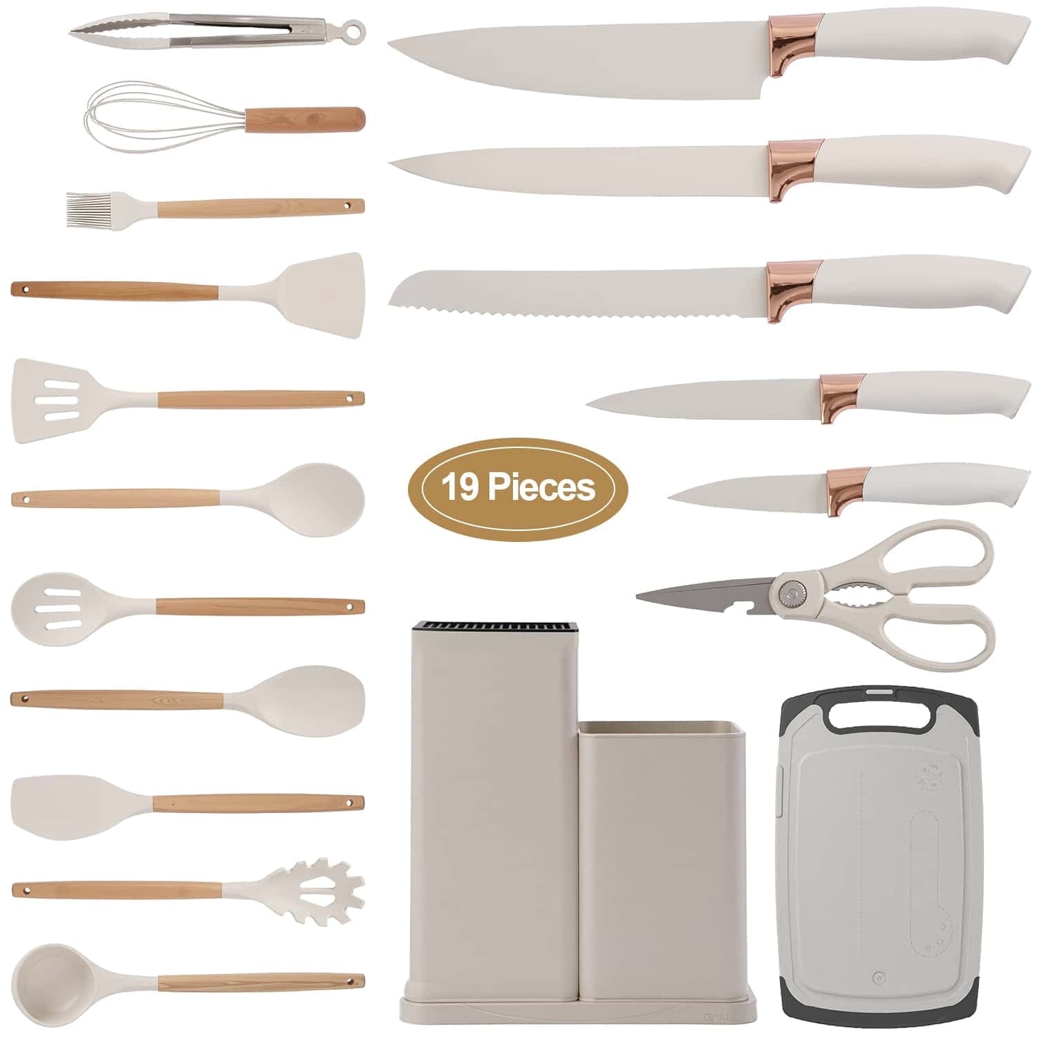 Professional Grade Kitchen Utensils Set for Cooking, 11 Cooking Utensils, 6 Knife set Beige,3 Utensil Sets,utensilios de cocina - Heavy Duty Stainless Steel Kitchen Shears - Default Title