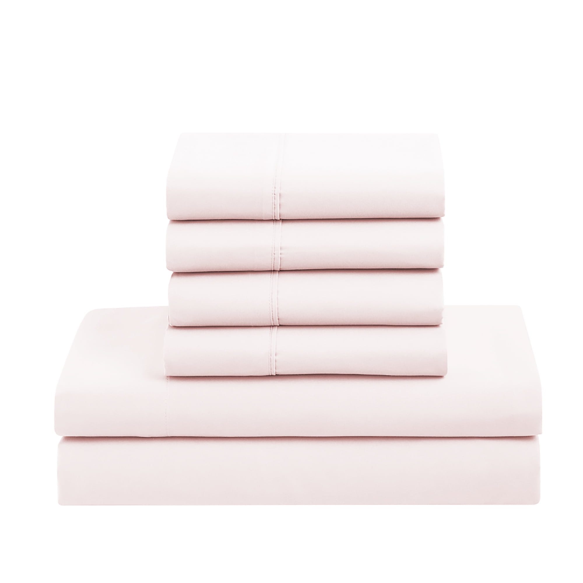 Luxurious Quilted Supreme 7 Piece Bed-In-A-Bag All Season Solid Comforter & Sheet Set, Full, Pale Pink - Cloud-Like Soft Lightweight Bed Comforter Detail