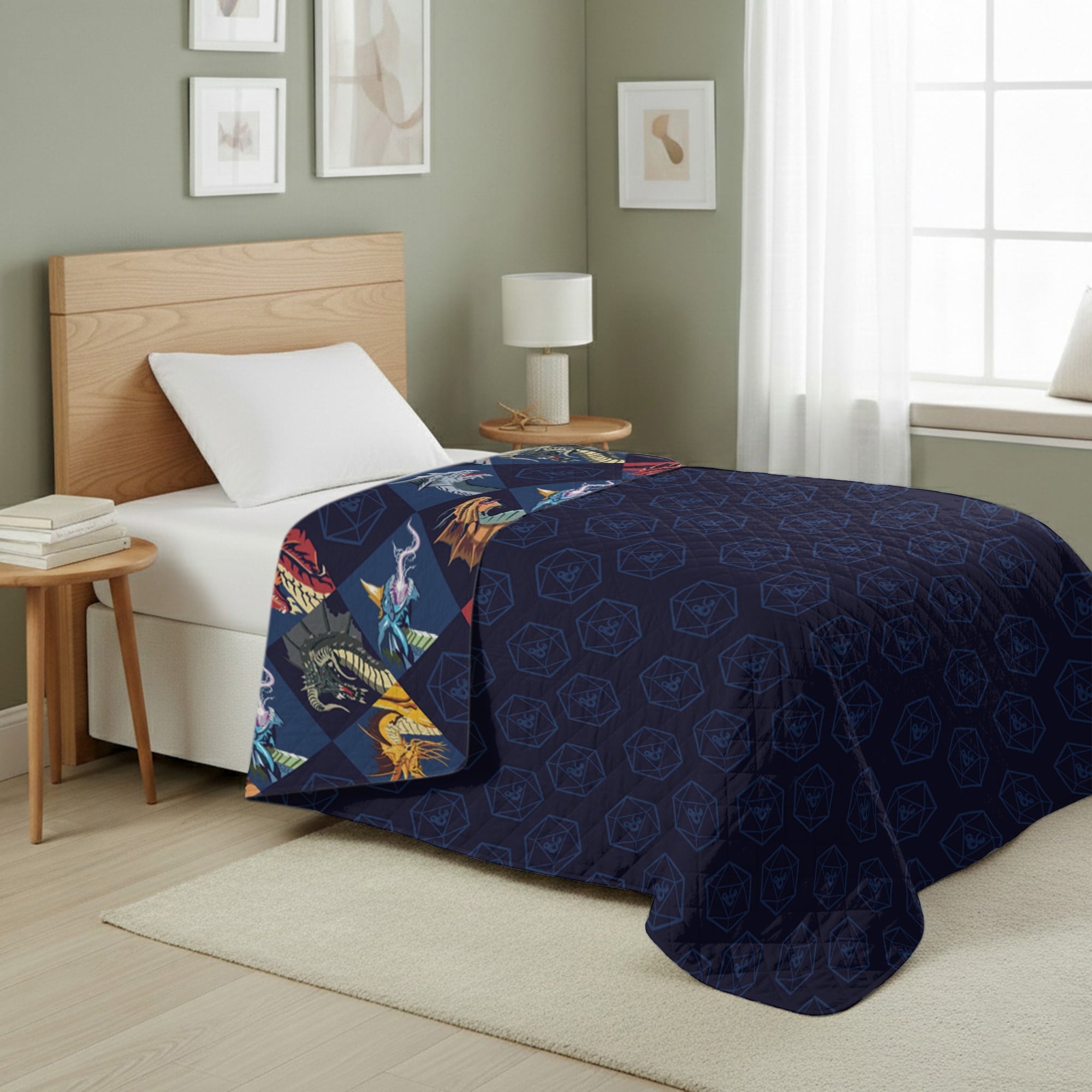 Super Soft Flannel Quilted Throw Blanket 60x80 inches, Kids Character Bedding - Super Soft Reversible Sherpa Flannel Blanket Detail