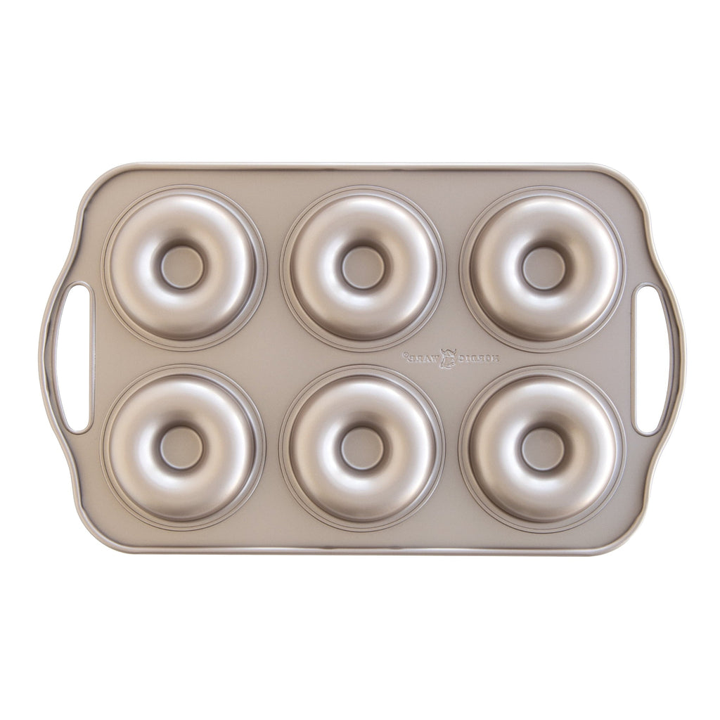 Multi-Functional 6 Cavity Nonstick Steel Donut Pan - Kitchen Gadget Tool for Quick Food Prep Detail