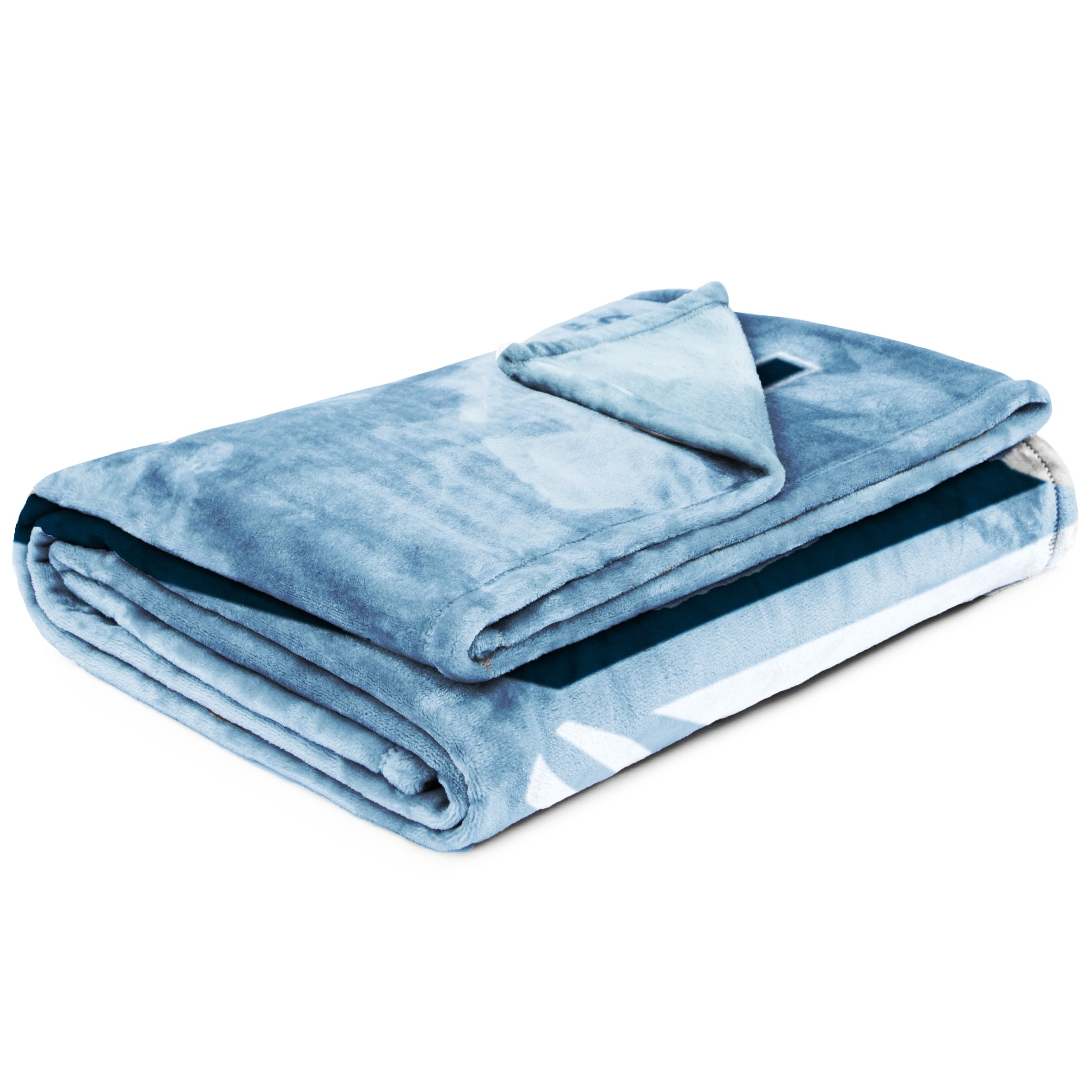 Decorative Knitted Silk Touch Kids Throw Blanket, 62" x 90", Blue, Polyester - Lightweight Plush Warm Blanket for All Seasons Detail