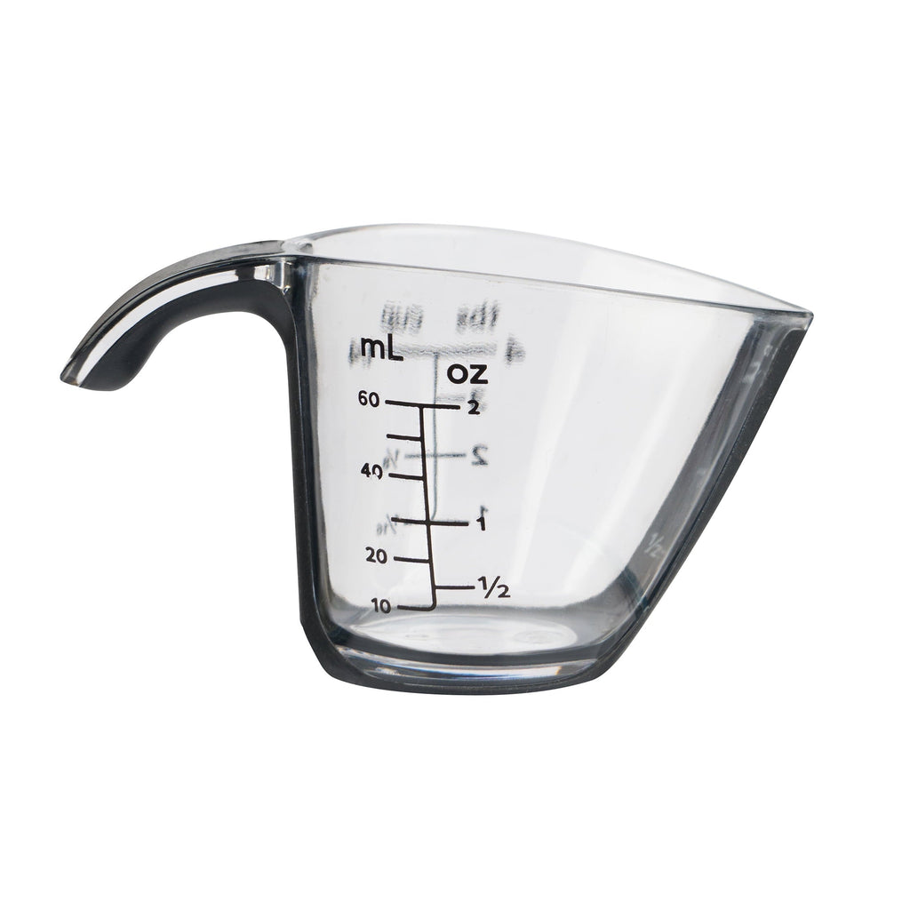Innovative 1/4C Plastic Mini Measuring Cup, Black/Transparent - Premium Stainless Steel Garlic Presser & Peeler Detail