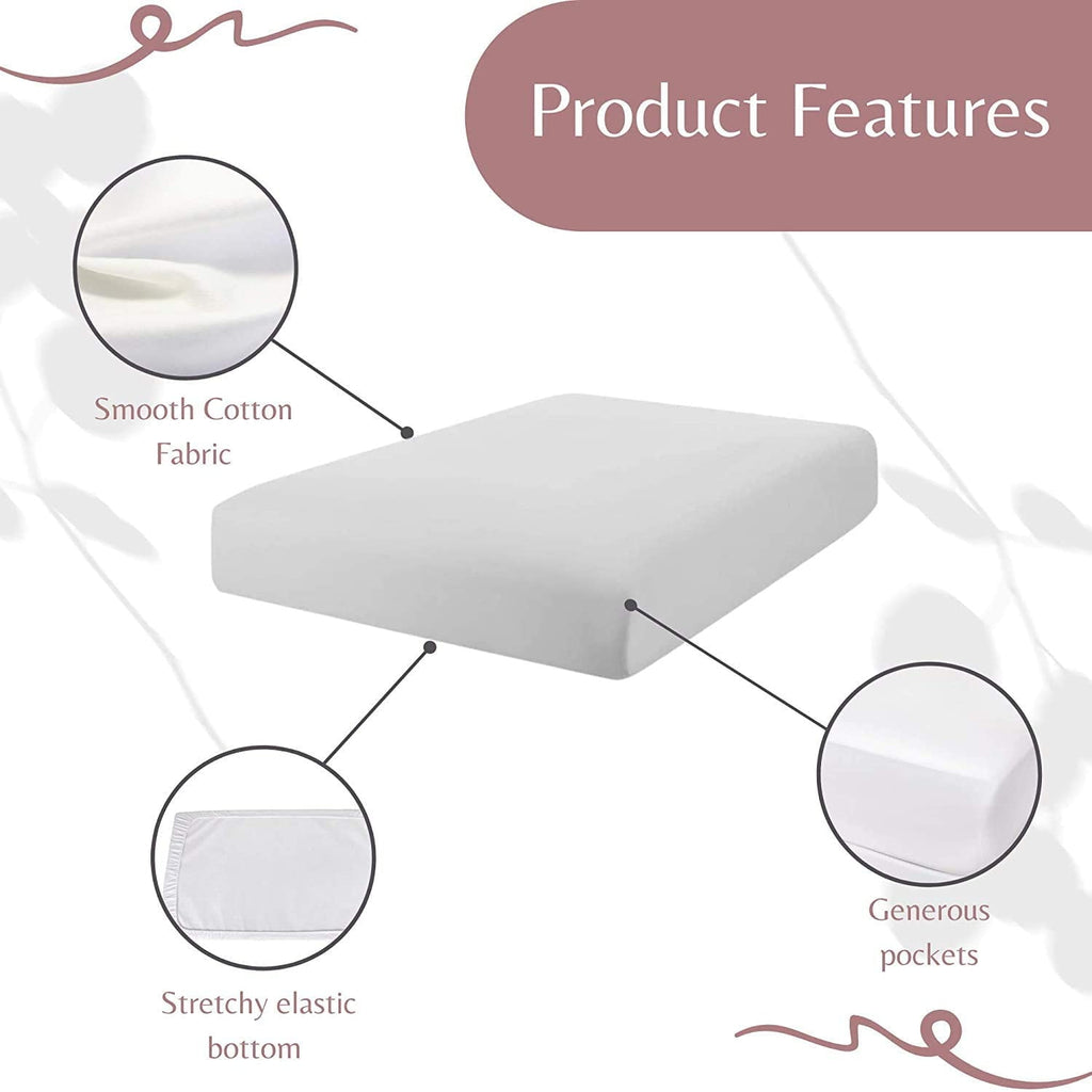 Ultra-Soft Luxurious Hotel Quality Crib Fitted Sheet – 100% Cotton – Ultra Soft, Skin-Friendly & Hypoallergenic – Deep Pocket Fi... - Luxury Bed Sheet Set with Deep Pockets Detail