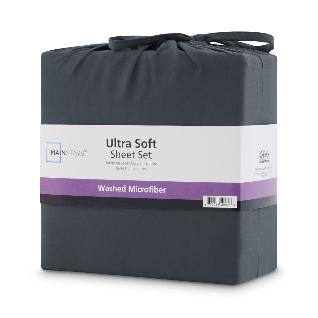 Cooling Sateen Microfiber Bed Sheet Set, Grey Stone, Full, 4 Pieces - Luxury Bed Sheet Set with Deep Pockets Detail