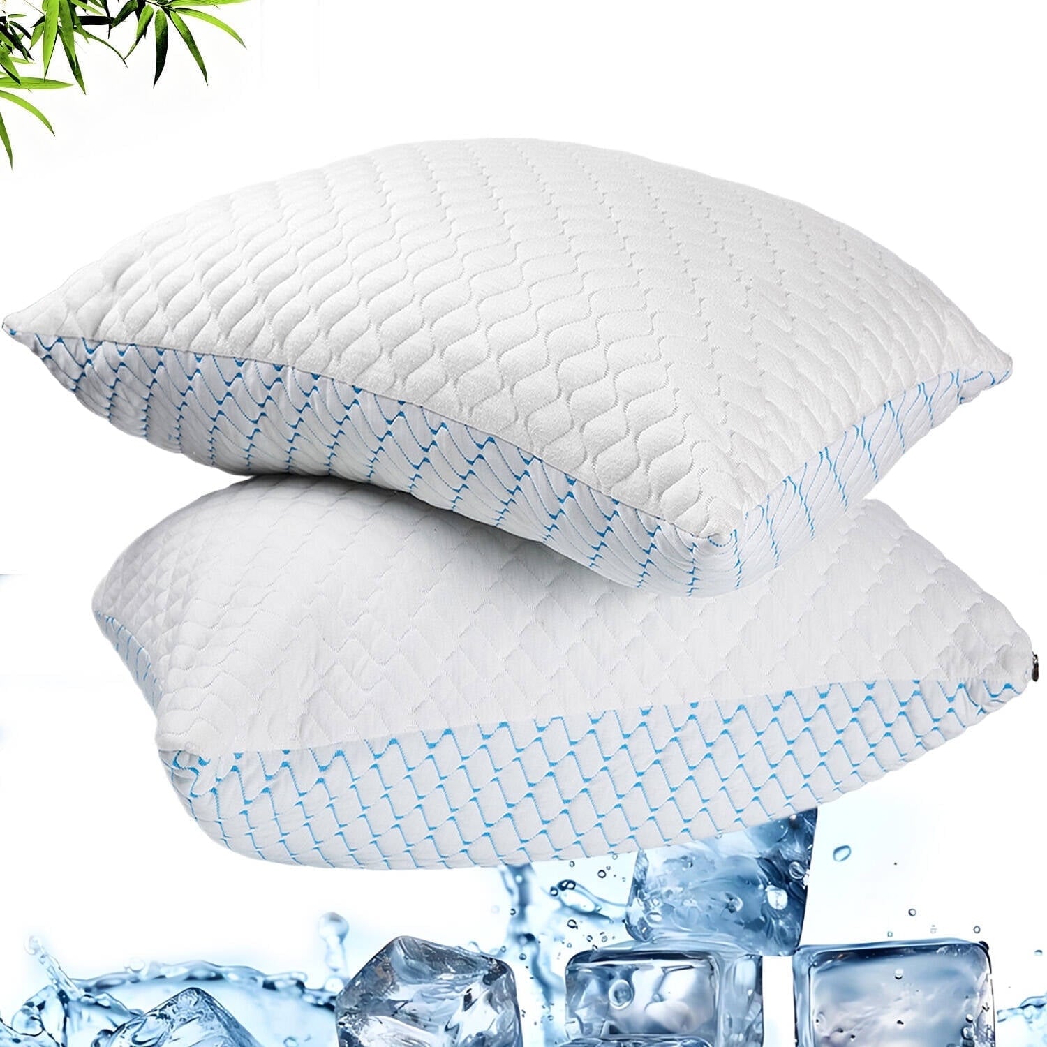 Orthopedic Support Pillows for Sleeping (2-Pack), Luxury Hotel Pillows Queen Size Set of 2,Bed Pillows for Side and Back Sleeper (Queen) - Decorative Throw Pillow Cushion for Sofa & Bed Detail