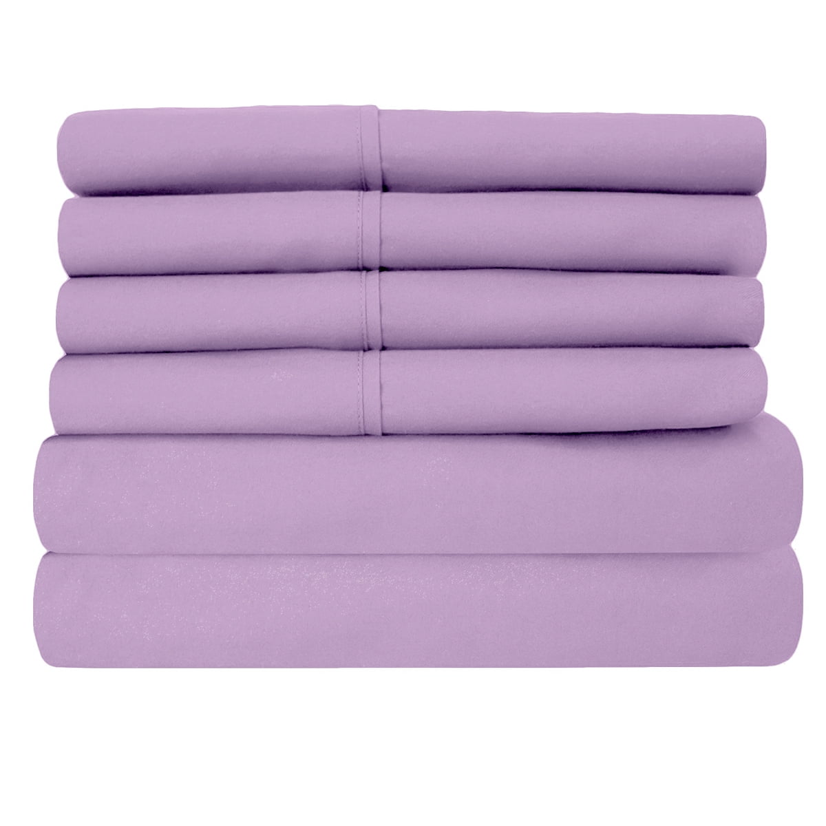 Wrinkle-Resistant Super-Soft 1600 Series Double-Brushed 3 Pcs Bed Sheets Set (Twin, Lilac) - Breathable Egyptian Cotton Flat & Fitted Sheets Detail