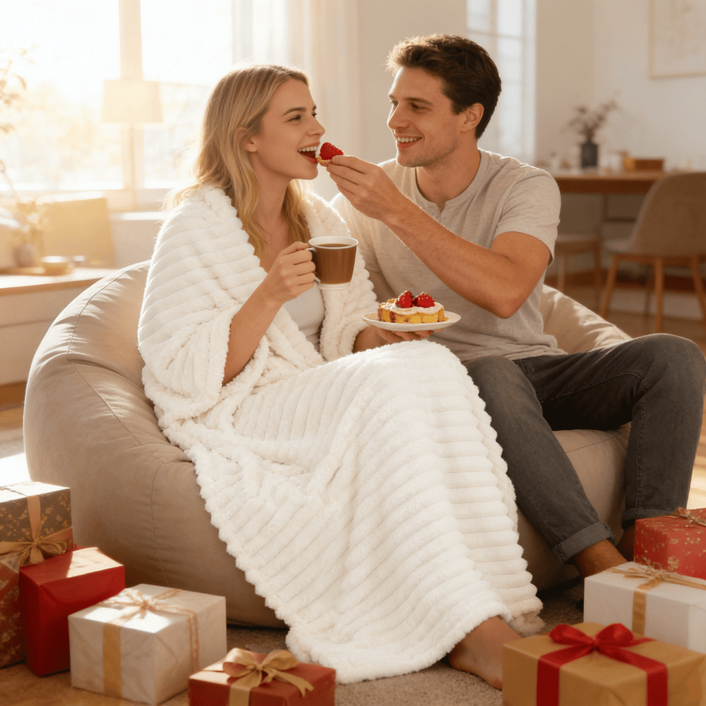 Super Soft Flannel White Fleece Throw Blanket for Couch, Super Soft Cozy Blankets and Throws, Decorative Fleece Blankets for Women Men G... - Super Soft Reversible Sherpa Flannel Blanket Detail