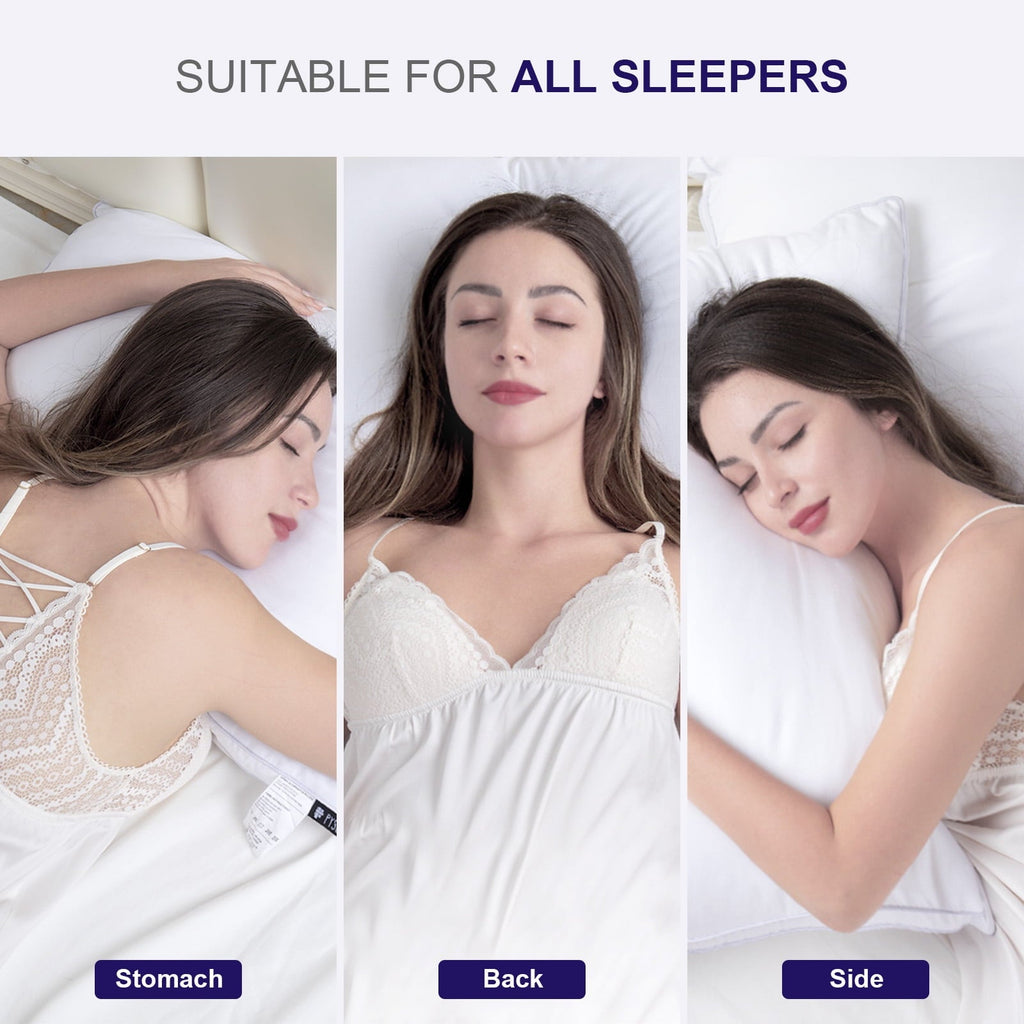 Hotel Collection Bed Pillows 2 Pack Down Alternative Pillows for Bed Queen Size Set of 2 Soft Hotel Collection Gusseted Cooling Pillow... - Hotel Quality Plush Sleeping Pillows Detail