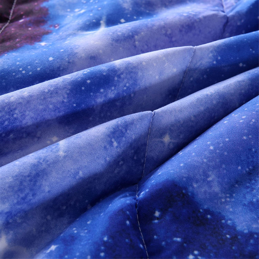 Heavyweight Warmth Galaxy Bedding Sets Outer Space Comforter 3D Printed Space Quilt Set Full Size for Kids Blue - All-Season Down Alternative Comforter Insert Detail