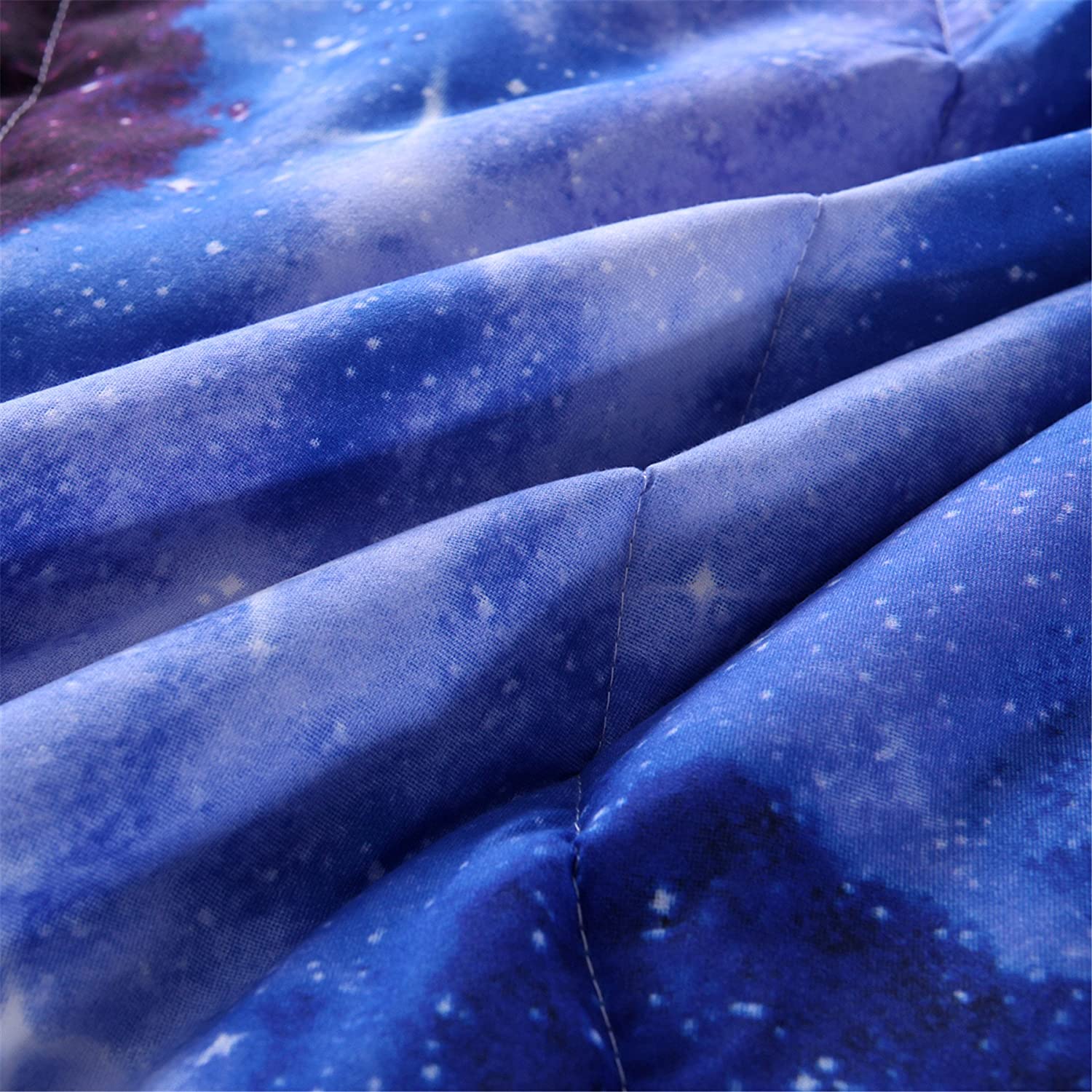 Heavyweight Warmth Galaxy Bedding Sets Outer Space Comforter 3D Printed Space Quilt Set Full Size for Kids Blue - All-Season Down Alternative Comforter Insert Detail