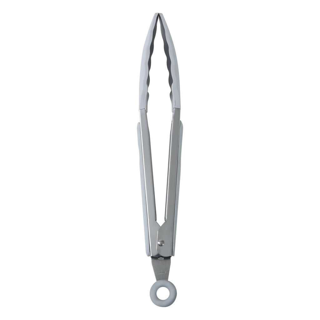 Durable Steel 9" Stainless Steel and Silicone Locking Tongs, Soft Grip Handle, Grey Flannel - Multi-Purpose Hand Tool for Daily Meal Prep Detail