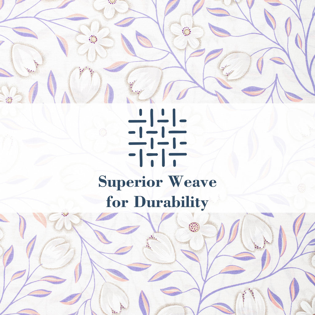 Cooling Sateen 100% Cotton Full Size Sheets,4 Piece Pure Percale Bed Sheets Set Deep Pocket Fits Mattress Upto 15",floral vine pattern - Breathable Egyptian Cotton Flat & Fitted Sheets Detail
