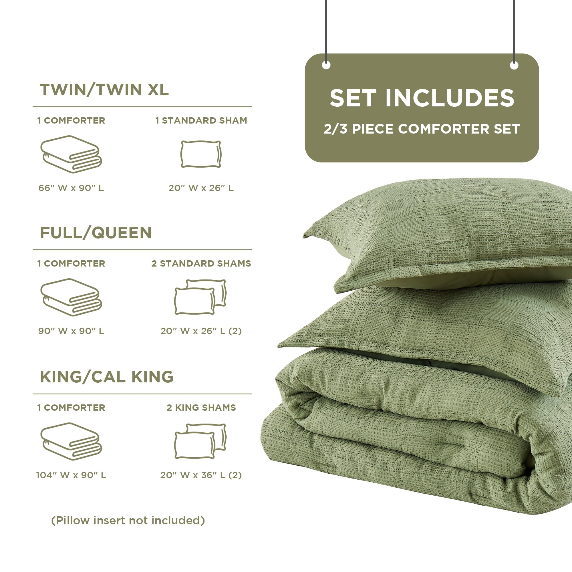 Hypoallergenic Cloud Waffle Weave Comforter Set Full/Queen Size, Lightweight & Breathable Comforter Bet Set for All Season, 3-Piece Textur... - Luxurious Quilted Duvet Cover Set Detail