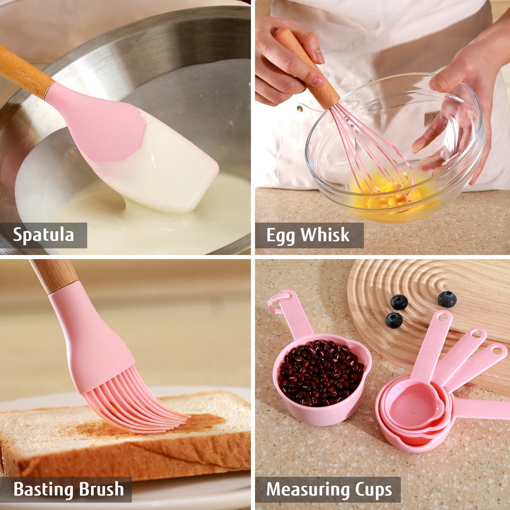 Seamless One-Piece 32 PCS Silicone Cooking Utensils Set, 446°F Heat Resistant for Nonstick Cookware - Durable Turner & Ladle Utensil Set for Home Chefs Detail