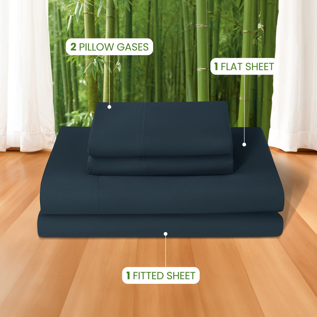 Ultra-Soft 100% Organic Luxurious Bamboo Sheets, Queen Sheet Set 4-Piece with 16" Deep Pocket, Silky Smooth Luxury Bed Sheets, N... - Premium Ultra-Soft Pillowcase Pair for Sleeping Detail