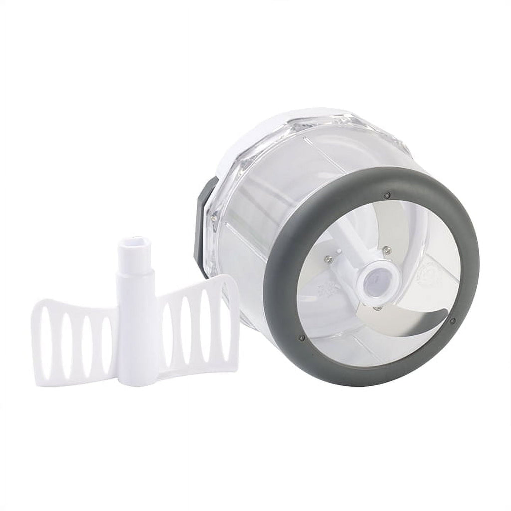 Time-Saving 1qt Quick Pull Chopper, BPA free , SS Blades, Food Contact Safe Material , White & Grey, Weight 320g - Kitchen Gadget Tool for Quick Food Prep Detail