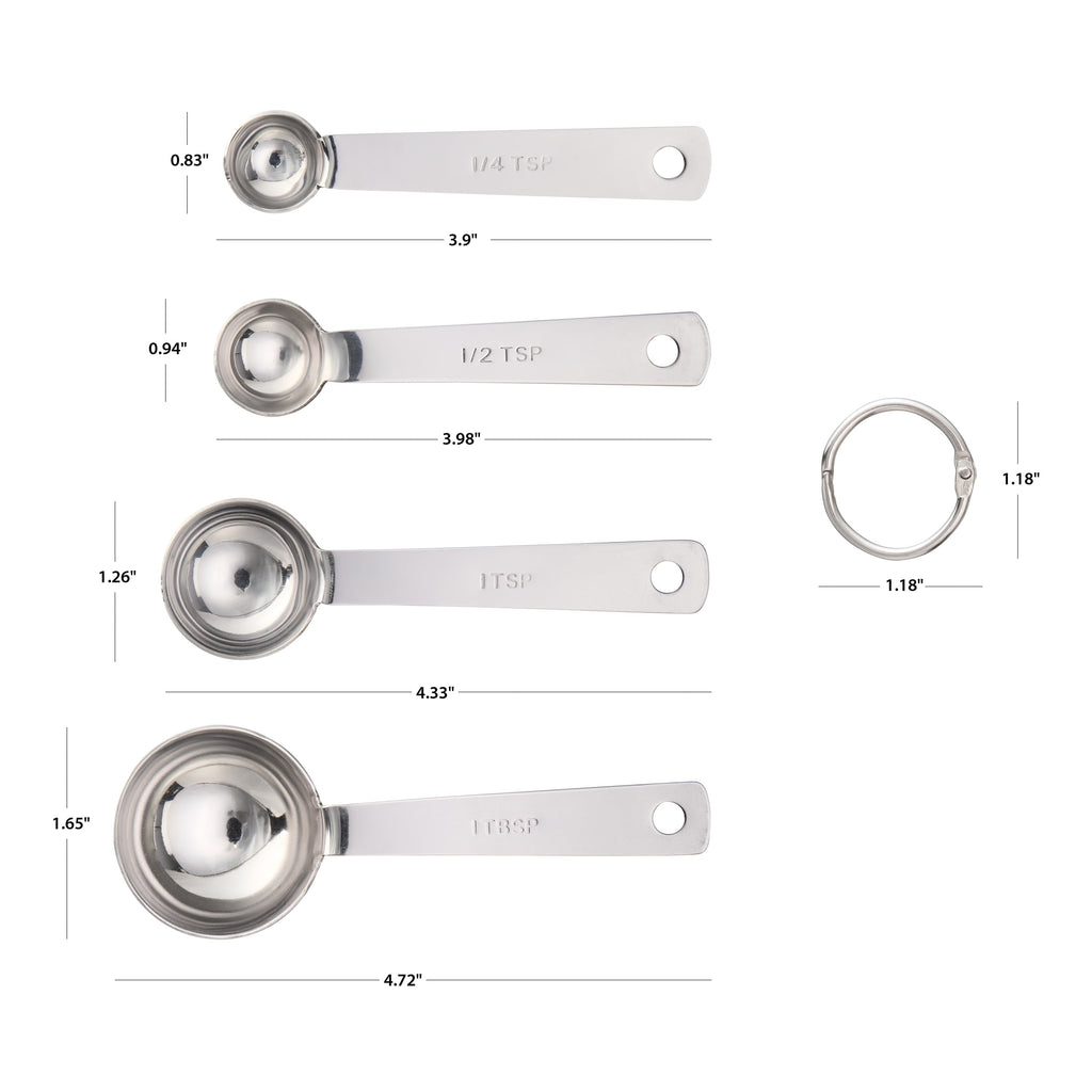 Innovative Kitchen Stainless Steel 4-Piece Nesting Measuring Spoons Set, Stainless Steel Finish - Innovative Kitchen Helper for Modern Cooking Detail