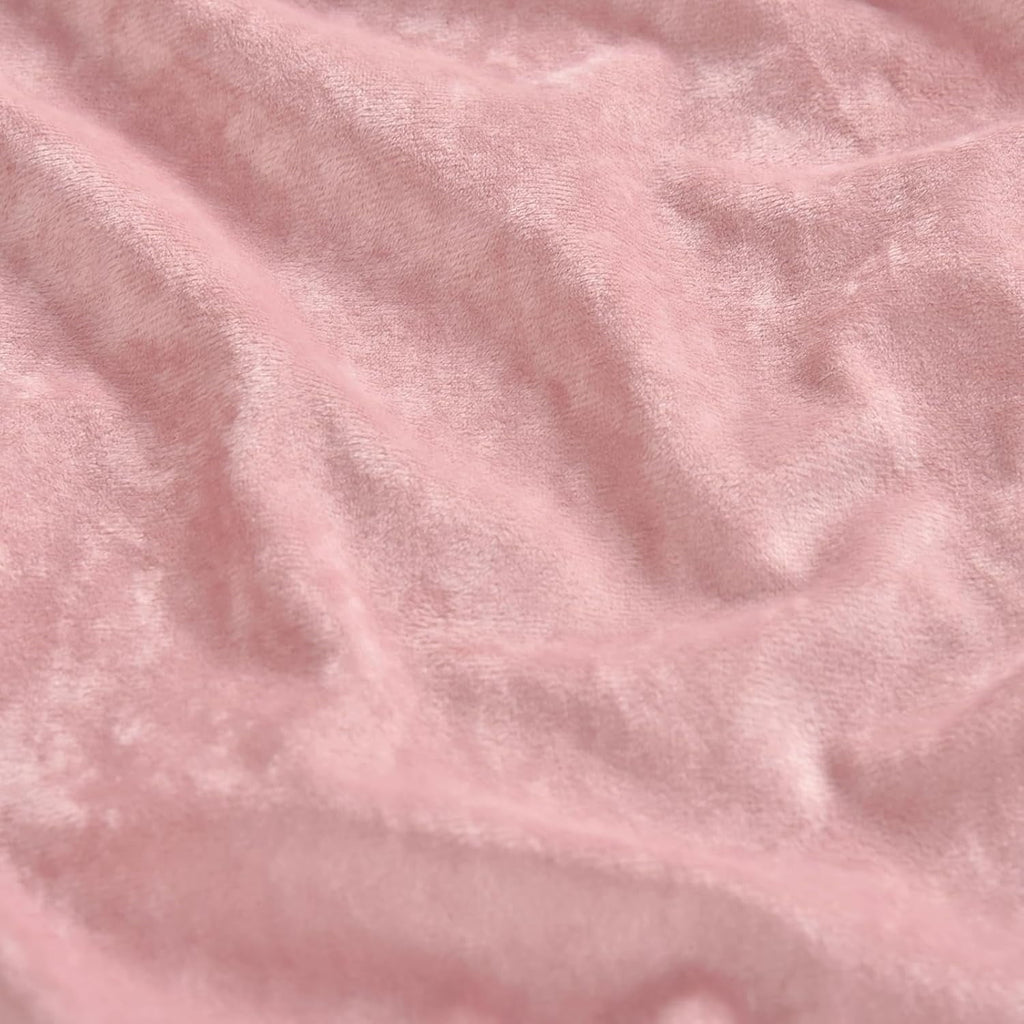Premium Egyptian Cotton Truly Velvet Fitted Sheet Twin Size, Luxury Super Soft Flannel Bottom Sheet with 15" Deep Pocket for Winter, Pink - Breathable Egyptian Cotton Flat & Fitted Sheets Detail