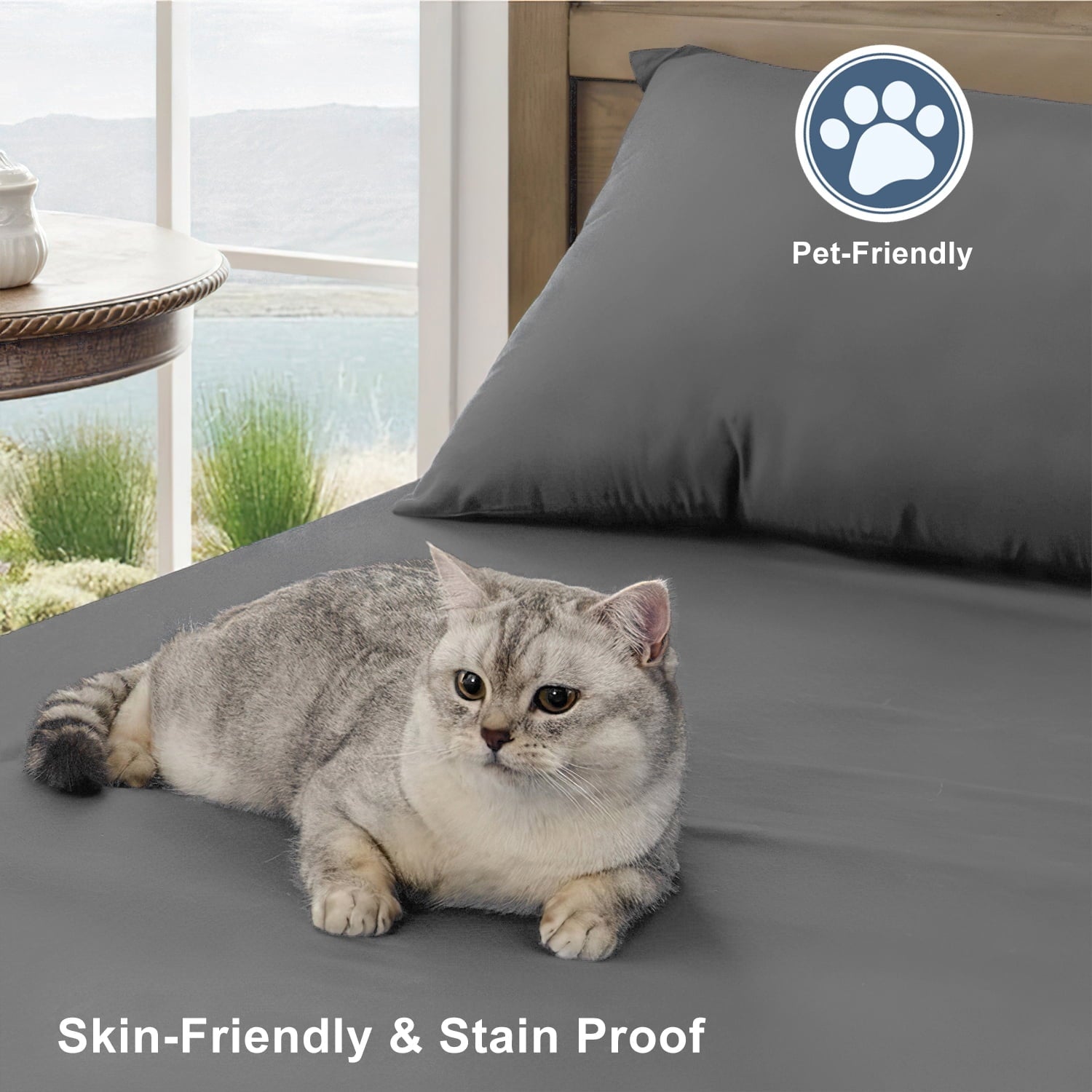 Ultra-Soft Size, Microfiber Cooling , Breathable & Hypoallergenic 4 Pieces Luxury Soft Sheet Set, Mattress Fitted up... - Premium Ultra-Soft Pillowcase Pair for Sleeping Detail