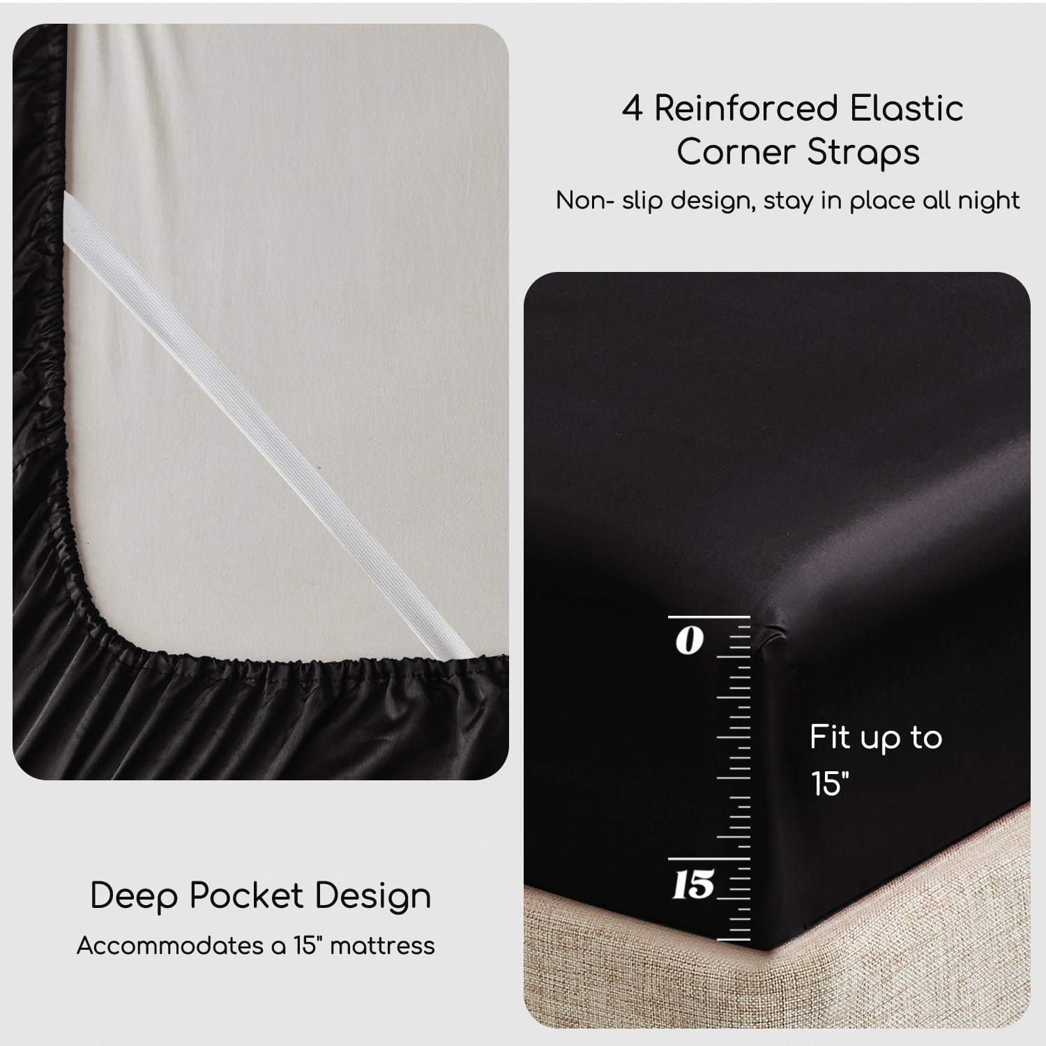 Cooling Sateen Set Queen 4 Pcs, Silky Elegant Luxurious Queen Size Bed s, with Flat , Deep Pocket Fitted for Mattress and Matching P... - Cooling Hotel Quality Bedding Sheets and Pillowcases Detail