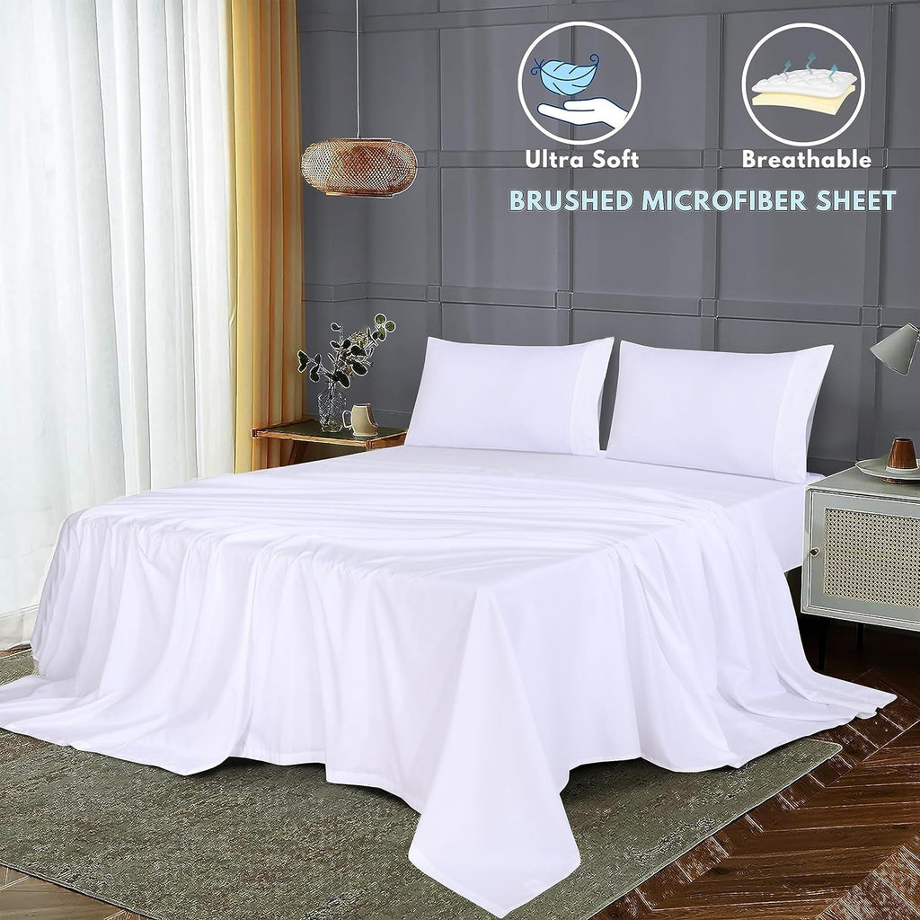 Ultra-Soft Set - Luxurious Silky Soft Microfiber Bedding - Cozy & Comfy - 15 inch Deep Pocket (Fits up to 17") Hotel Bed - 4 Pcs... - Luxury Bed Sheet Set with Deep Pockets Detail
