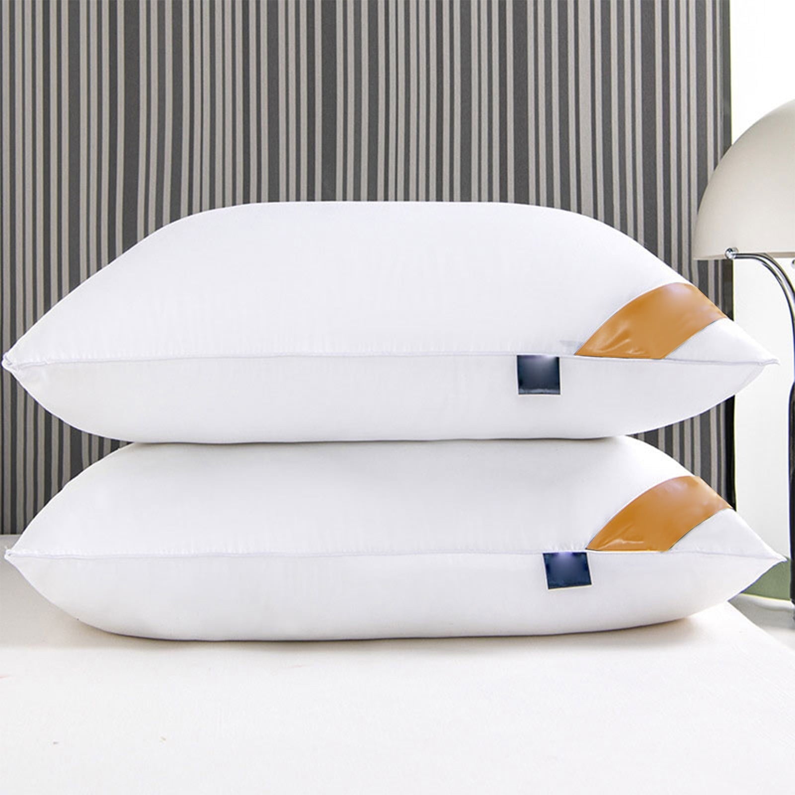 Orthopedic Support Pillows Set of 2 - White Pillows 2 Pack Hotel Quality Bed Pillows for Sleeping Soft and Supportive Pillows for Side, ... - Decorative Throw Pillow Cushion for Sofa & Bed Detail