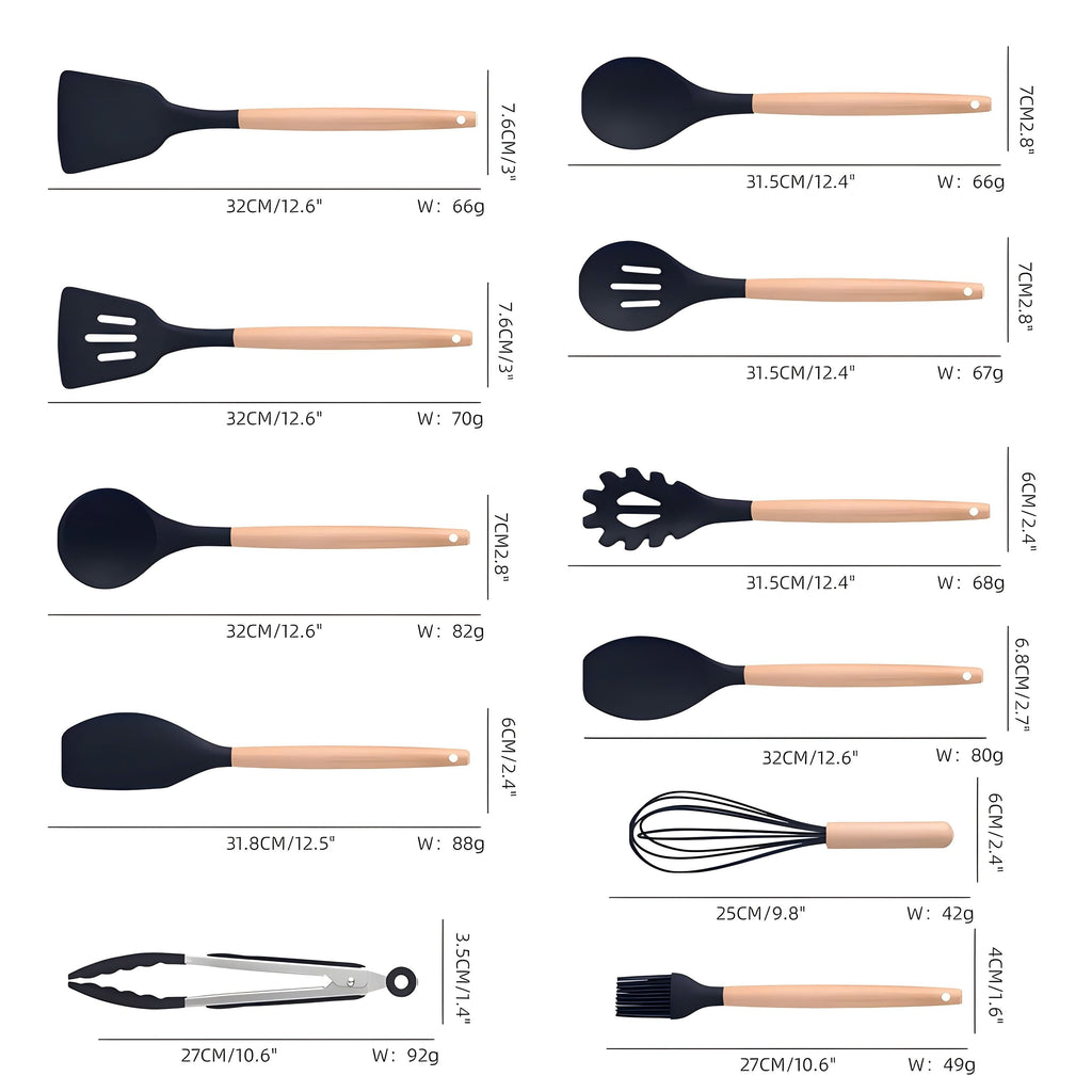 Durable Steel Kitchen Utensils Set- 19 Pcs Silicone Cooking Utensils Set for Nonstick Cookware-Silicone Spatulas Set, Kitchen Gadge... - Professional Kitchen Tool for Culinary Enthusiasts Detail