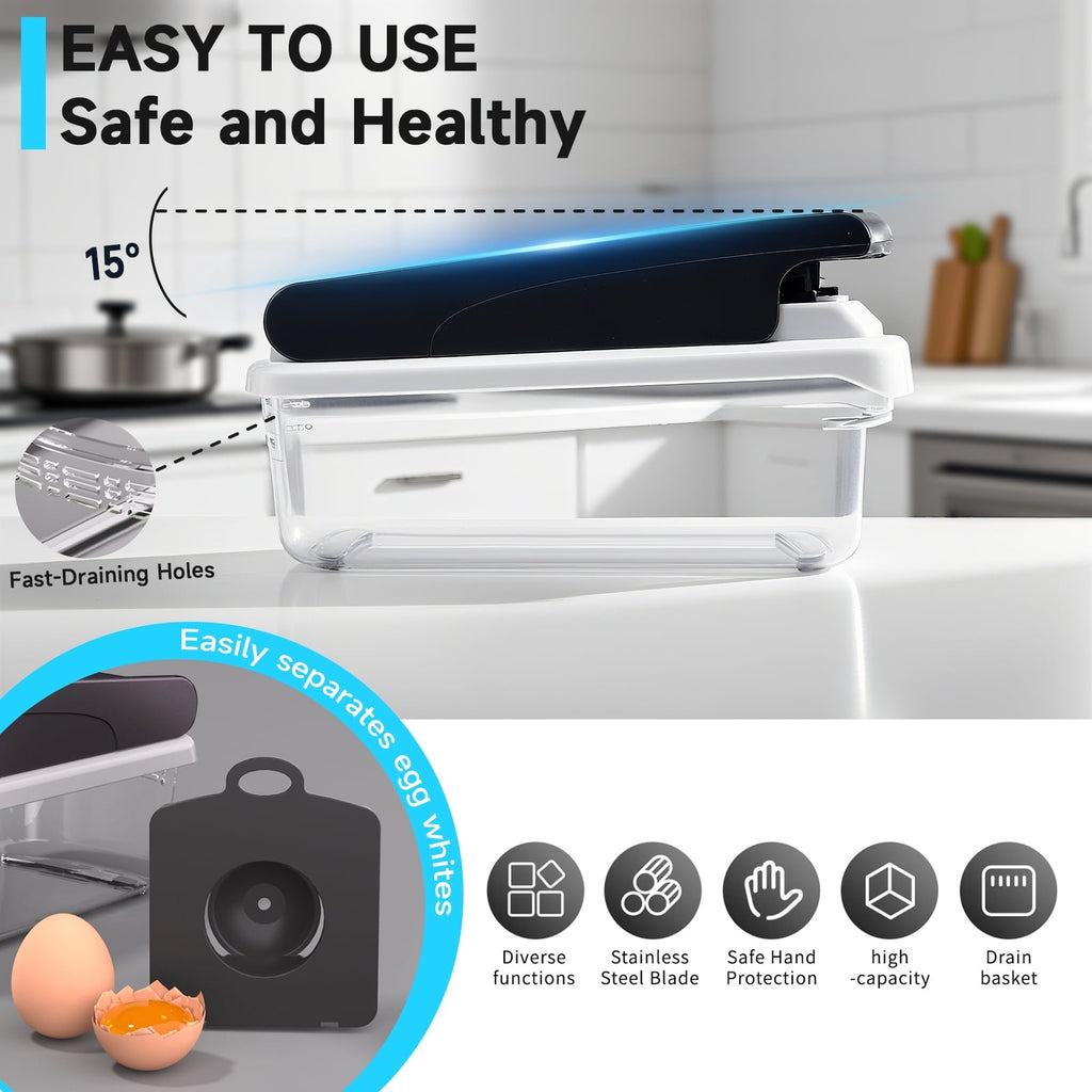 Innovative Vegetable Chopper Food Slicer, 15 in 1 Multi-Function Food Chopper for Onion, Veggie, Cheese Grater, Vegetable... - Innovative Kitchen Helper for Modern Cooking Detail