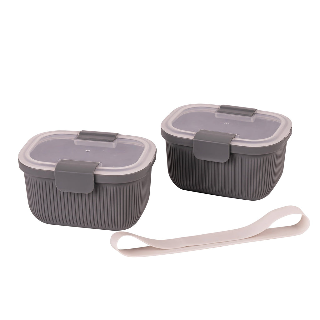 Deliciously Squishy Plastic Food Storage Bento Snack Container, Rectangle, Grey, 19oz Capacity, Made for Portable Food Storage - Fun Food Fidget Cookie Squishable Toy Detail