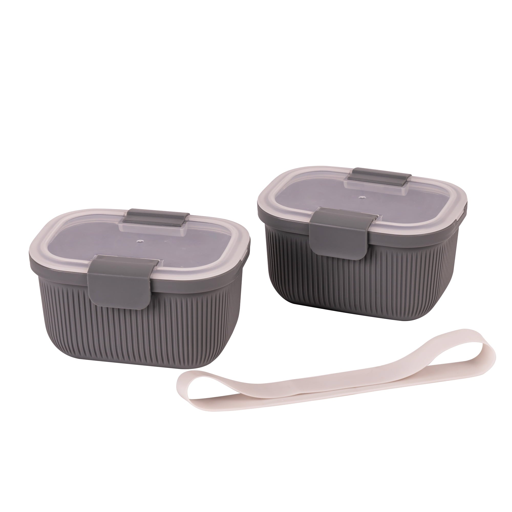 Deliciously Squishy Plastic Food Storage Bento Snack Container, Rectangle, Grey, 19oz Capacity, Made for Portable Food Storage - Fun Food Fidget Cookie Squishable Toy Detail
