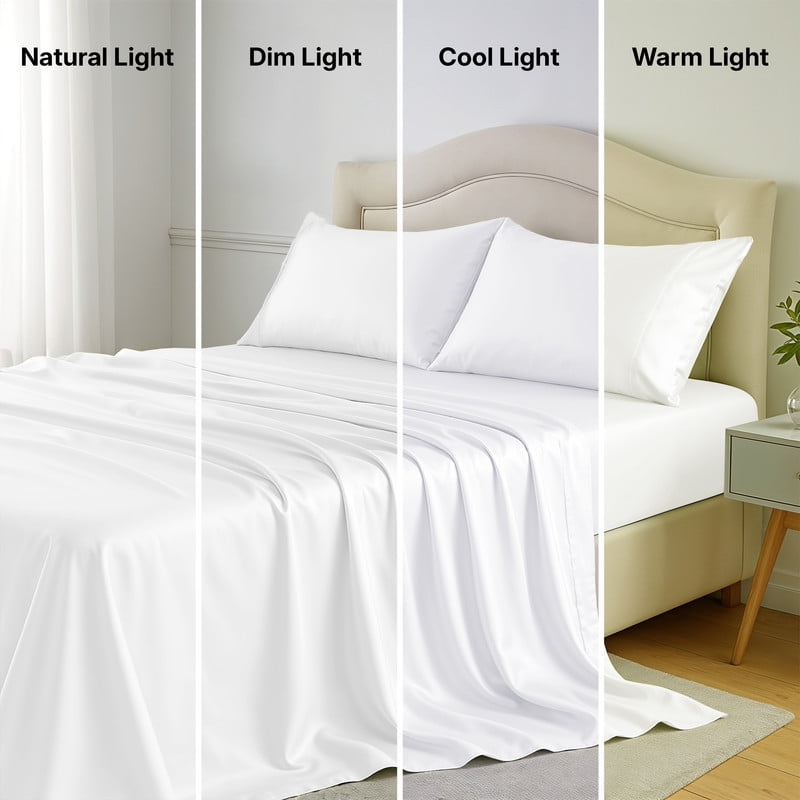 Premium Egyptian Cotton Lux Decor 100% Organic Viscose - 4 Piece Ultra-Soft Luxury Cooling Bed Sheets, 16" Deep Pocket, Breathable & Hypoalle... - Premium Ultra-Soft Pillowcase Pair for Sleeping Detail