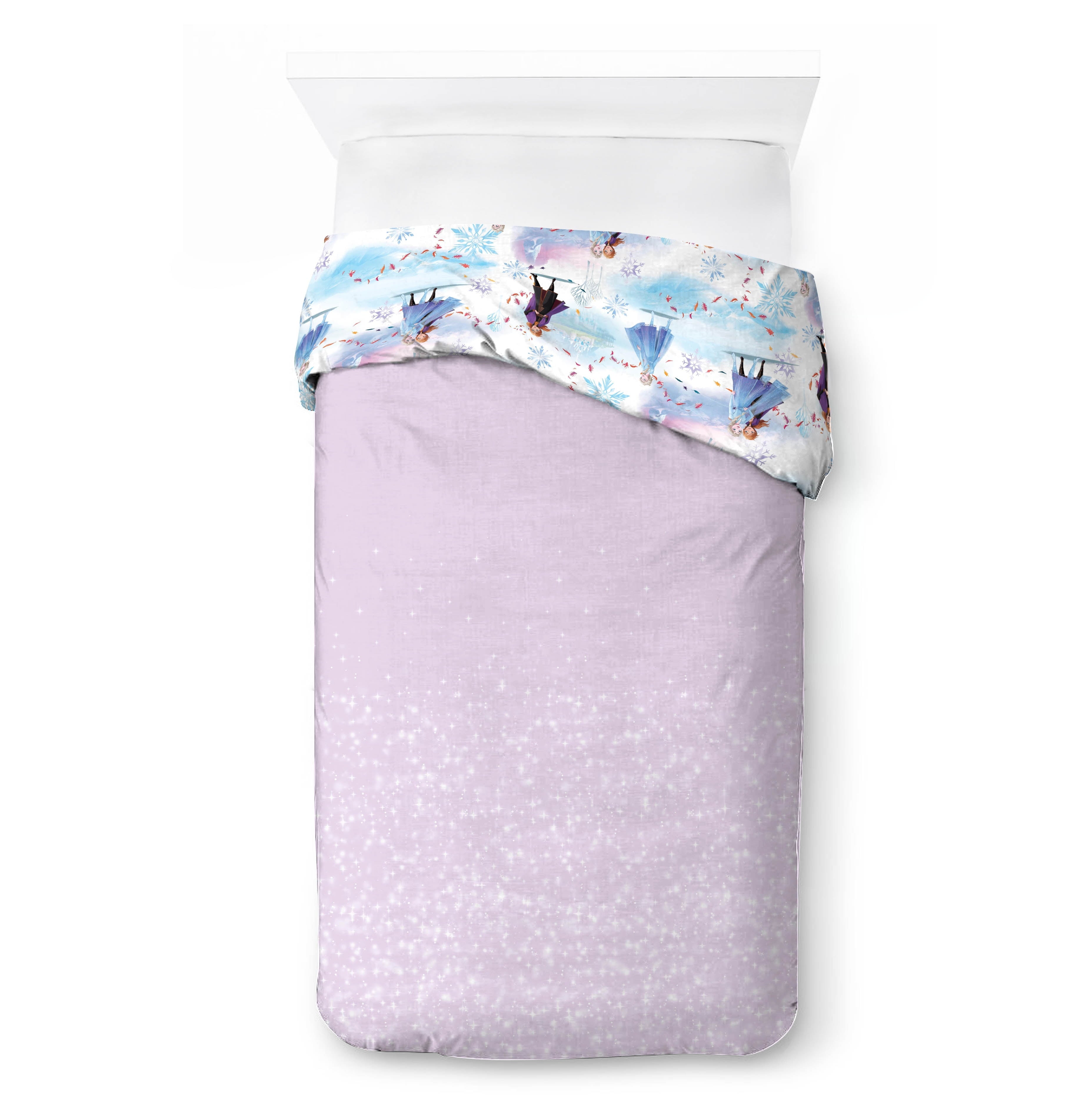Heavyweight Warmth Frozen Winter Frost Adventures 2-Piece Twin/Full Reversible Comforter Set, Polyester Microfiber, Blue & Purple - All-Season Down Alternative Comforter Insert Detail