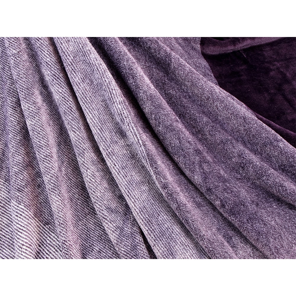Reversible Sherpa Flannel Fleece Ombre Throw Blanket for Couch | Super Soft Cozy Microfiber Couch Blanket | Gradient Decorative Accent ... - Super Soft Reversible Sherpa Flannel Blanket Detail