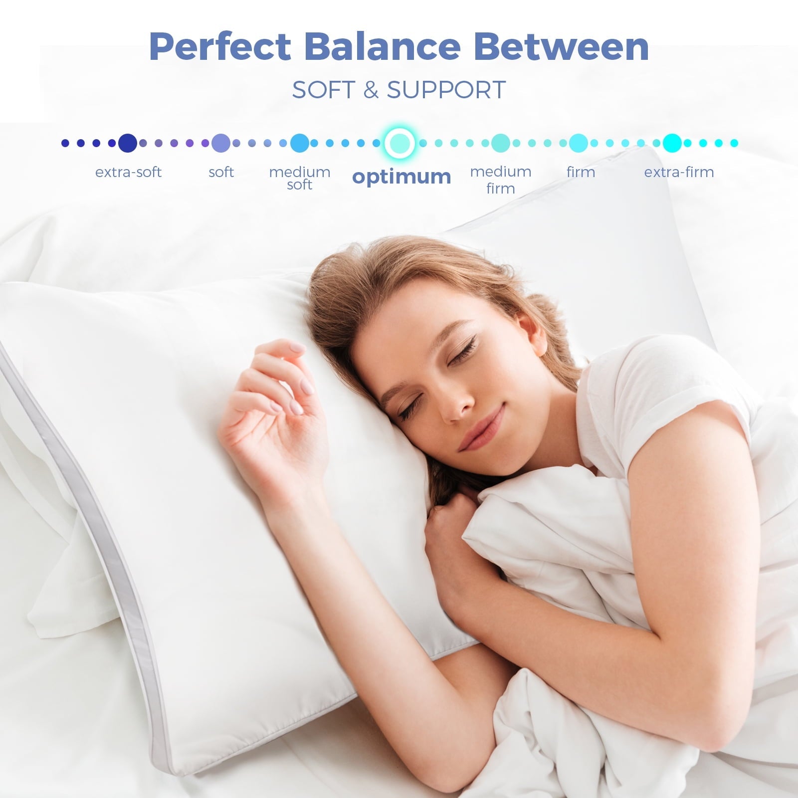 Ergonomic Memory Foam Bed Pillows King Size Set of 2, Luxury Hotel Quality,Fluffy and Supportive Gusseted Bed Pillows for Side, Back, or St... - Hotel Quality Plush Sleeping Pillows Detail