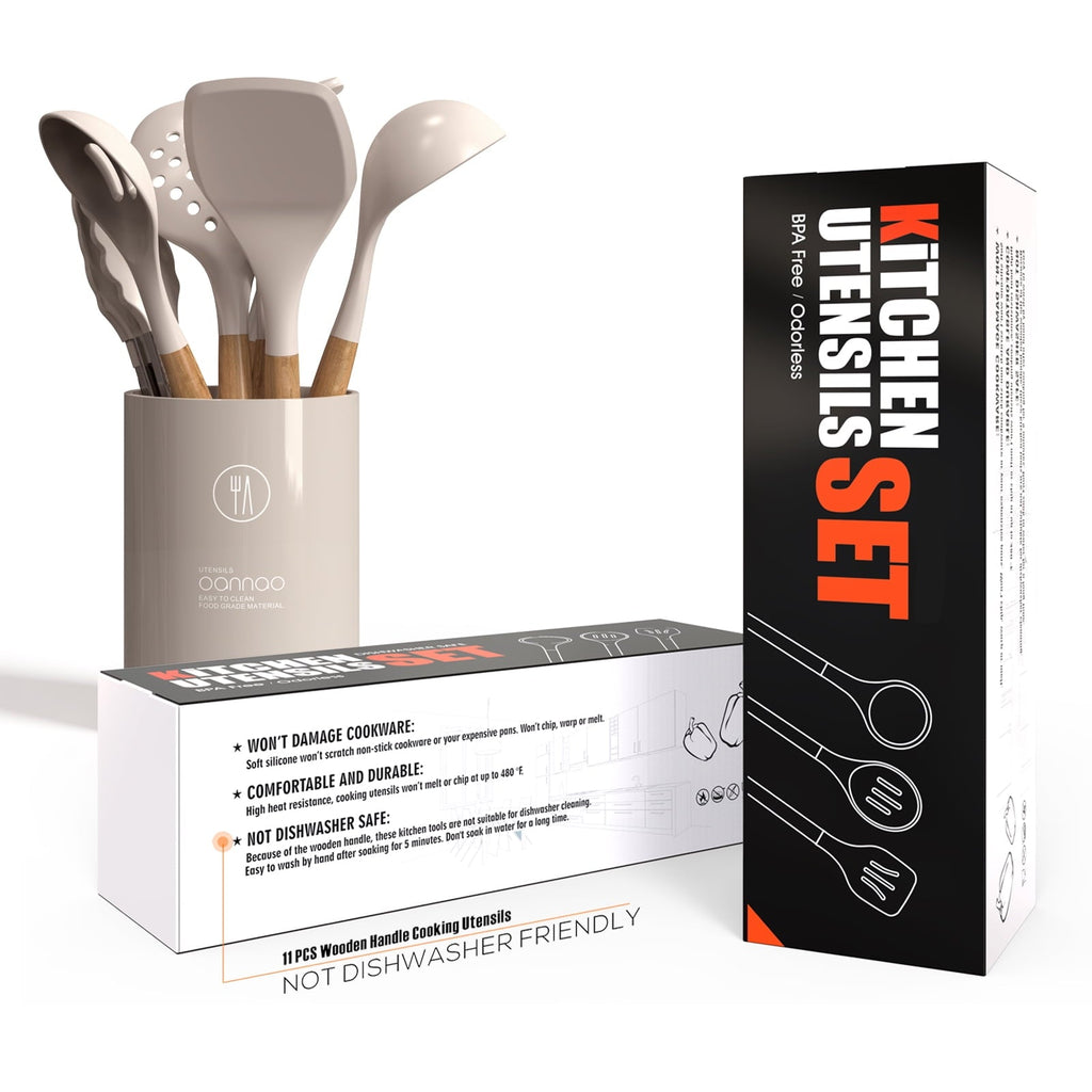 Heavy Duty Silicone Cooking Utensils Set - 446°F Heat Resistant Silicone Kitchen Utensils for Cooking,Kitchen Utensil Spatula Se... - Professional Kitchen Tool for Culinary Enthusiasts Detail