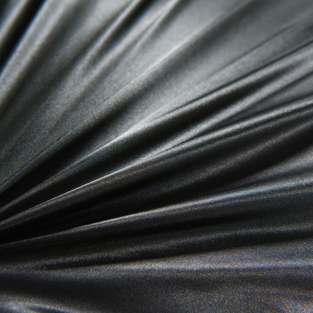Cooling Sateen Satin Sheets Full Black Luxury Silky Bed Sheets 1800 Microfiber Sheet Set 4 Pcs - Premium Ultra-Soft Pillowcase Pair for Sleeping Detail