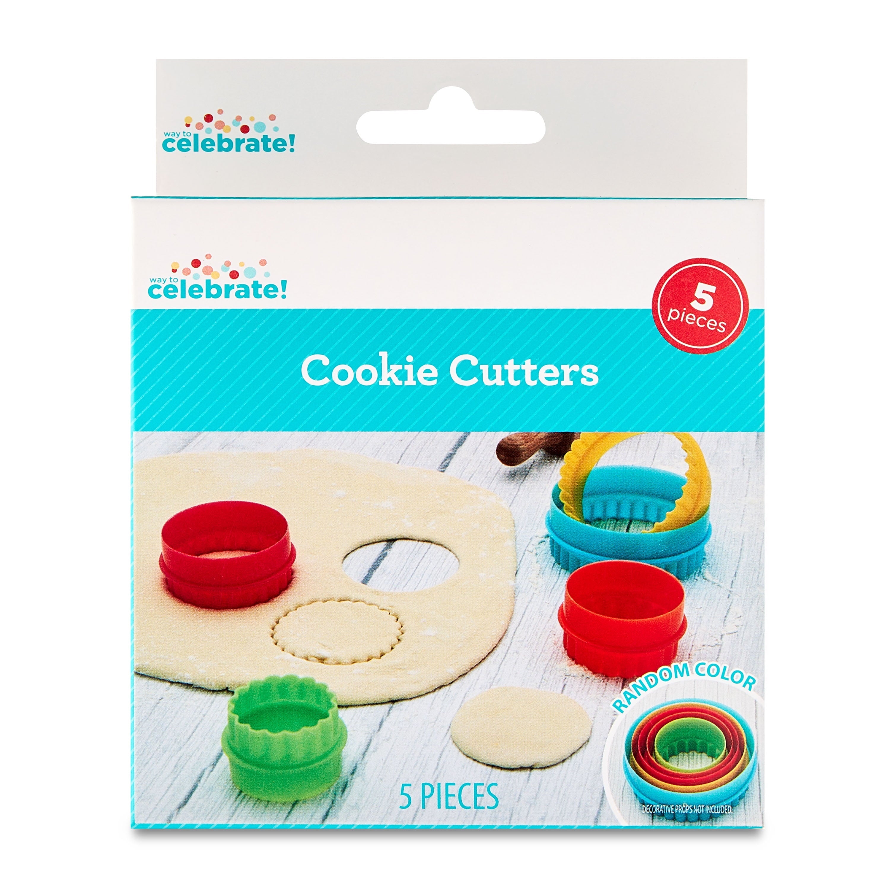 Premium Kitchen Round Double-Sided Plastic Cookie Cutter Set, 5 Pieces - Multi-Functional Manual Food Chopper & Slicer Detail