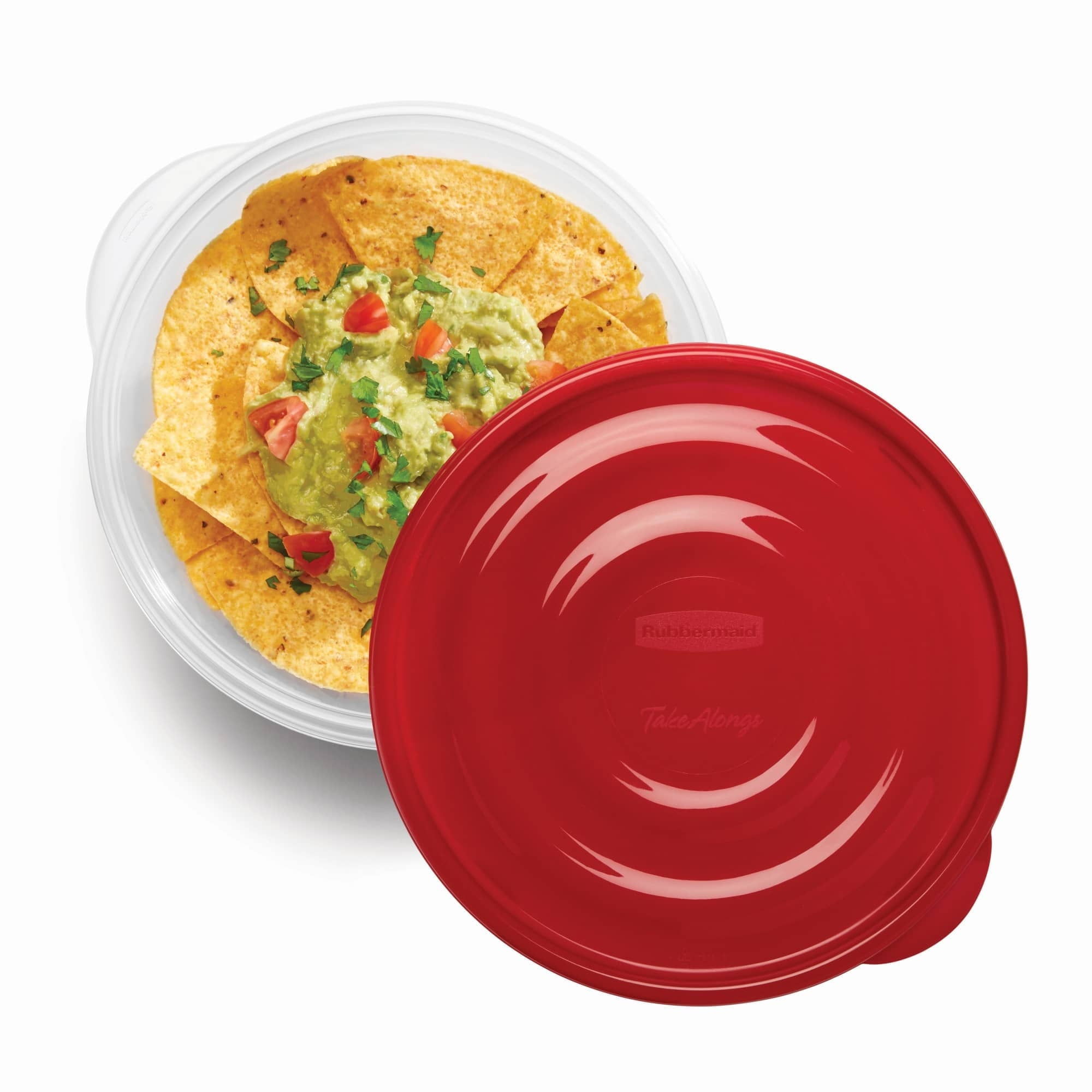 Playful Geometric 6.2-cup Round Food Storage Containers, Ruby Red, 3 pack - Deliciously Soft Cupcake Sensory Glob Detail
