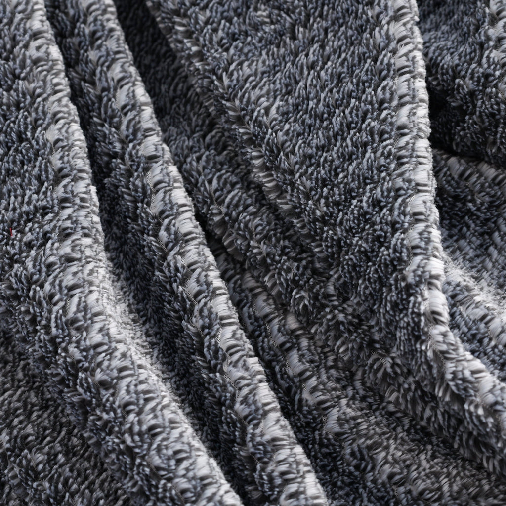 Decorative Knitted Plush Textured Heathered Soft Oversized Throw Blanket, Gray - Lightweight Plush Warm Blanket for All Seasons Detail