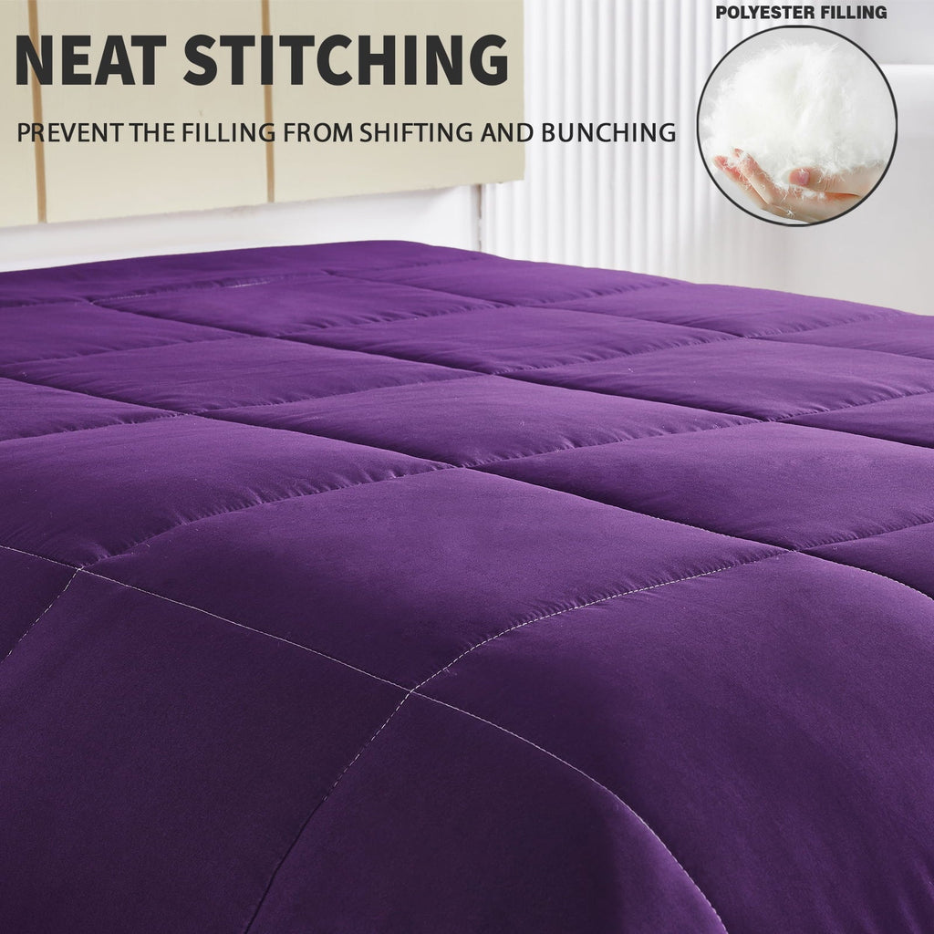 Hypoallergenic Cloud Lightweight Reversible 3-Piece Comforter Set All Seasons, Down Alternative Comforter with 2 Pillow Shams, Queen Size,... - Cloud-Like Soft Lightweight Bed Comforter Detail