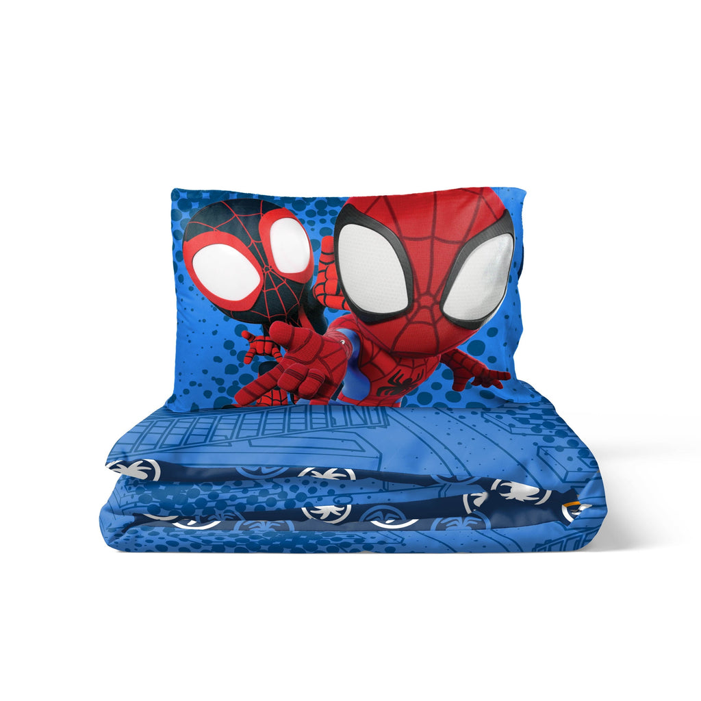 Hypoallergenic Cloud Spidey Amazing Friends Kids 2-Piece Twin/Full Reversible Comforter Set, Microfiber, Red - All-Season Down Alternative Comforter Insert Detail