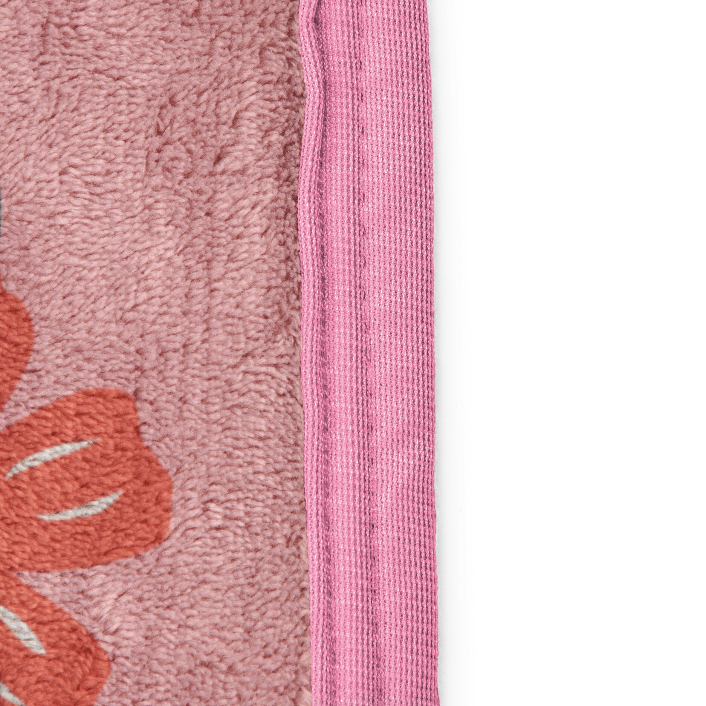Decorative Knitted Floral Grace 46 x 60 Coral Fleece Kids Throw Blanket - Soft Bedding Accessories - Lightweight Plush Warm Blanket for All Seasons Detail