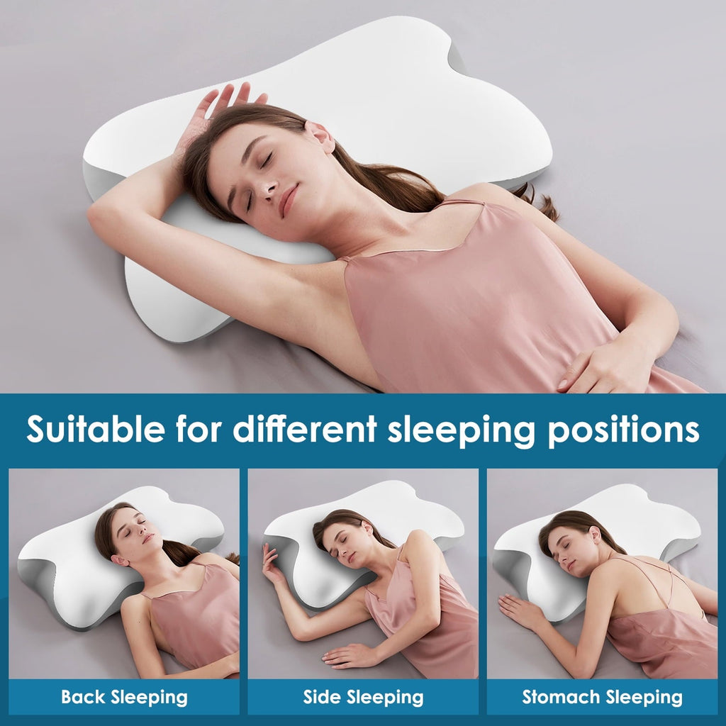 Orthopedic Support Memory Foam Bed Pillow for Pain Relief,Ergonomic Memory Foam Pillows for Sleeping for Side Back Stomach&Sleepers with... - Ergonomic Memory Foam Pillow for Neck Pain Support Detail