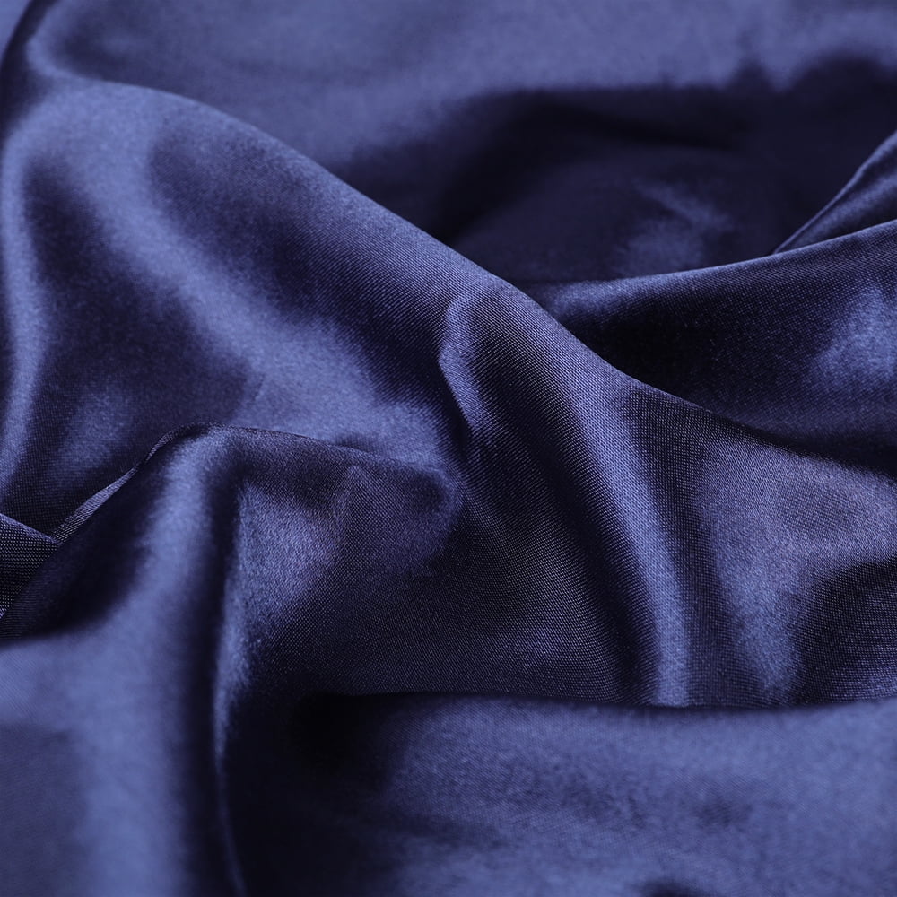 Ultra-Soft Fitted Sheet Deep Pocket Bed Sheet Satin Silk Sheets Ultra Soft Machine Washable Twin, Navy Blue - Cooling Hotel Quality Bedding Sheets and Pillowcases Detail