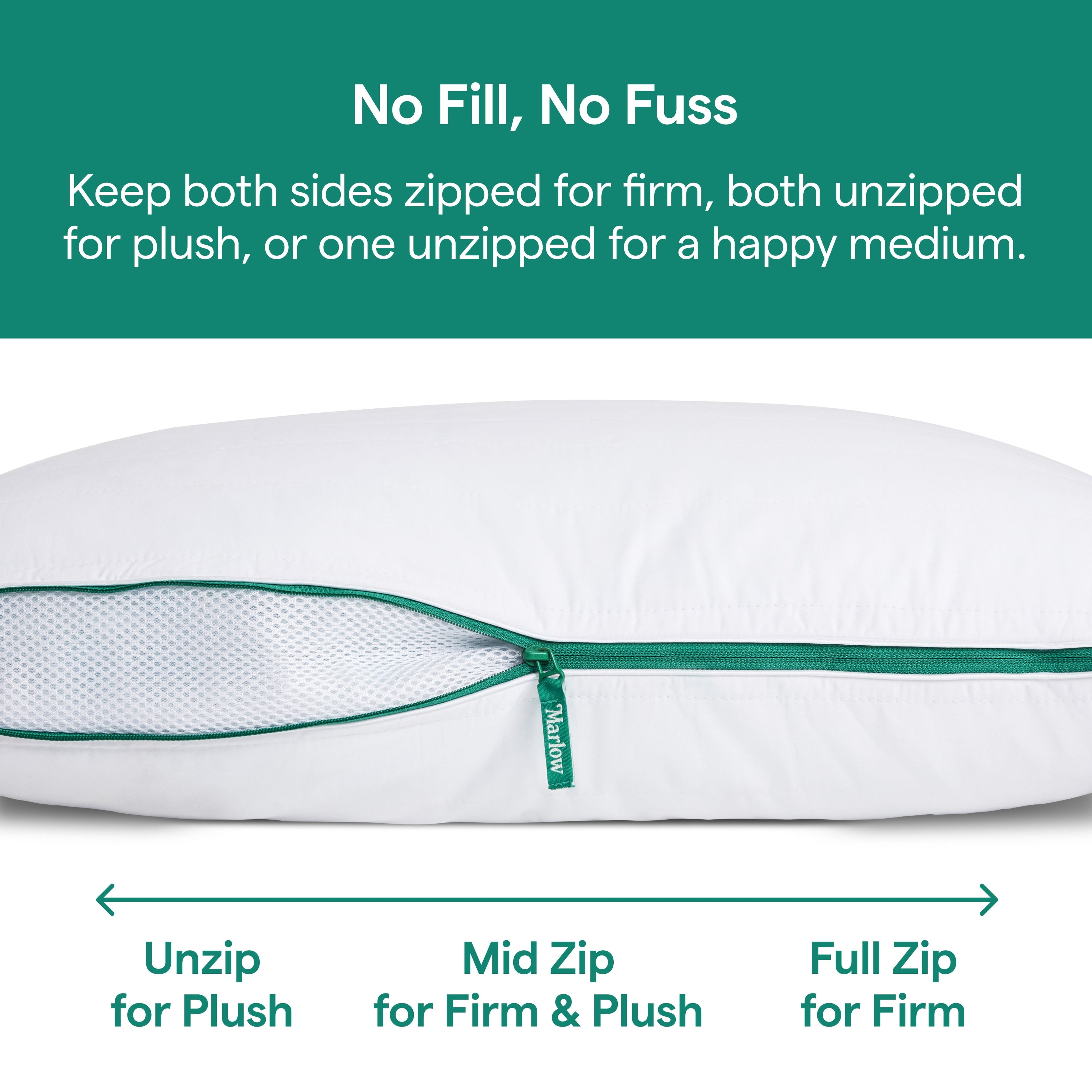 Decorative Plump Marlow Adjustable Memory Foam Bed Pillow - Neck and Back Support For Side, Back and Stomach Sleepers - Standard/Queen... - Hotel Quality Plush Sleeping Pillows Detail